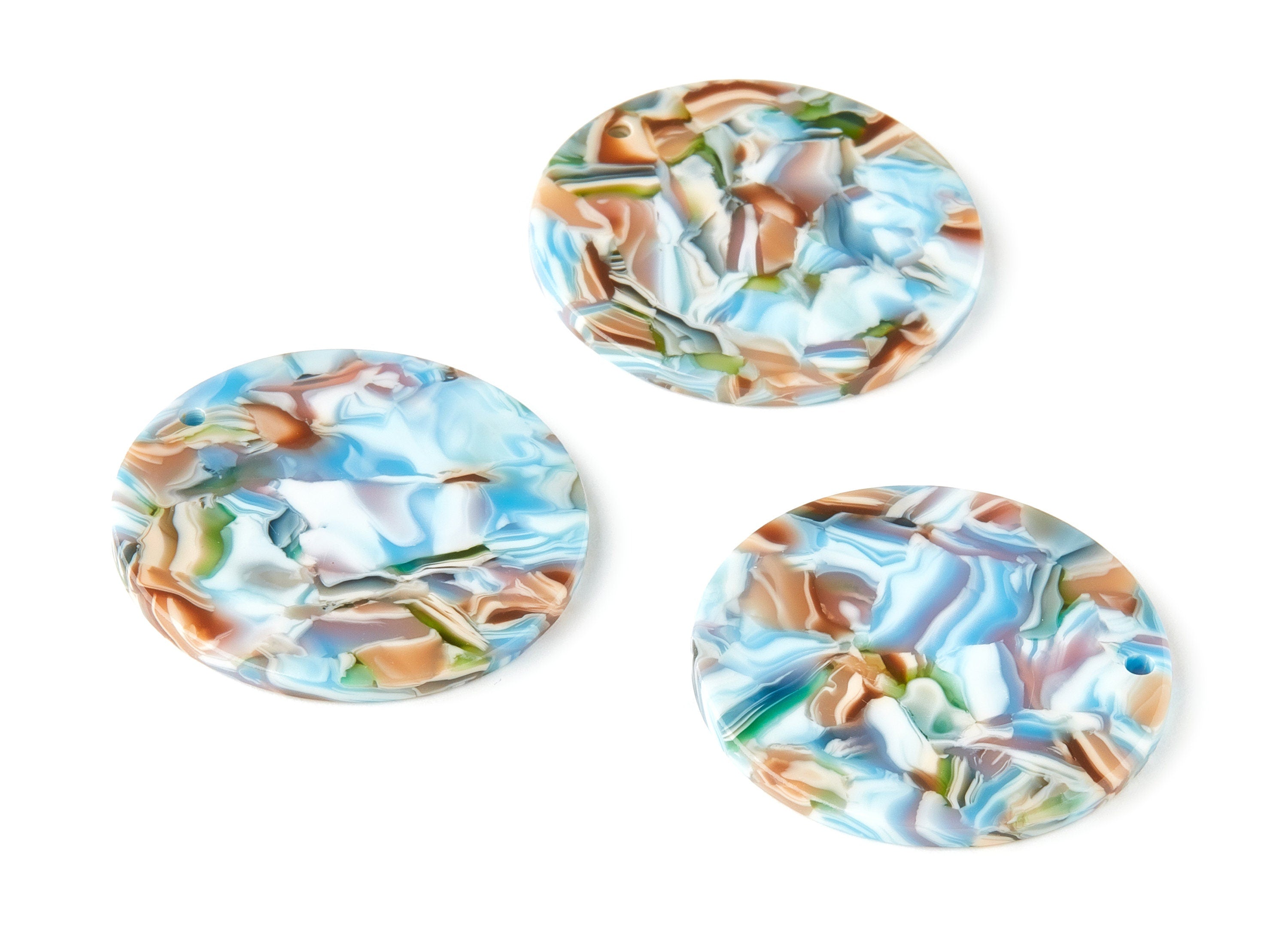 Acetate Round Charms - Coin Earrings and Pendant - Earring Findings - Jewelry Supplys - Color Code: A240 - 34.02x34.02x2.38mm - AC1135-A240 - DOMEDBAZAAR