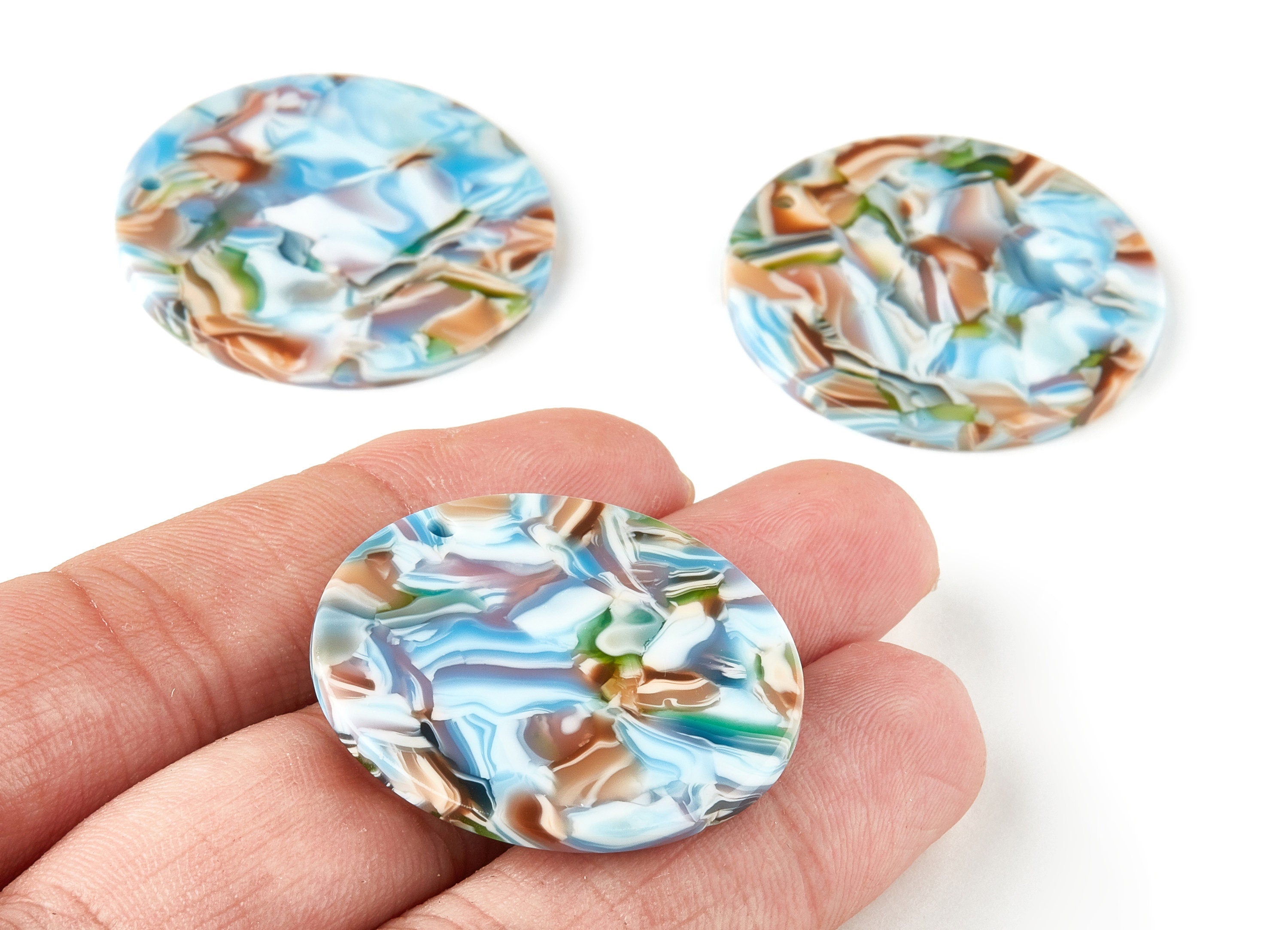 Acetate Round Charms - Coin Earrings and Pendant - Earring Findings - Jewelry Supplys - Color Code: A240 - 34.02x34.02x2.38mm - AC1135-A240 - DOMEDBAZAAR