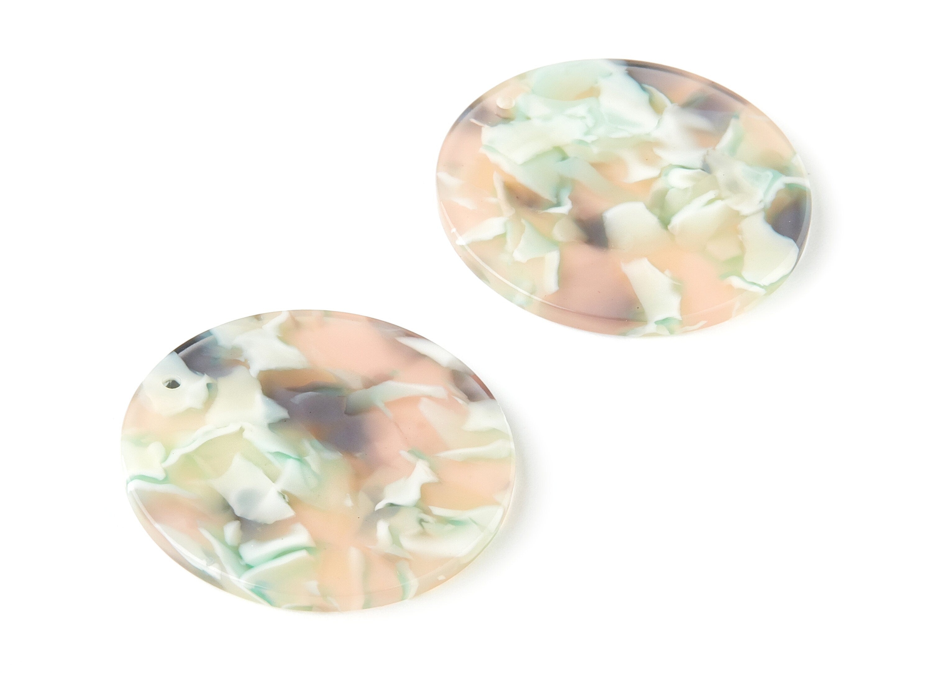 Acetate Round Charms - Coin Earrings and Pendant - Earring Findings - Jewelry Supplys - Color Code: A265 - 34.02x34.02x2.38mm - AC1135-A265 - DOMEDBAZAAR