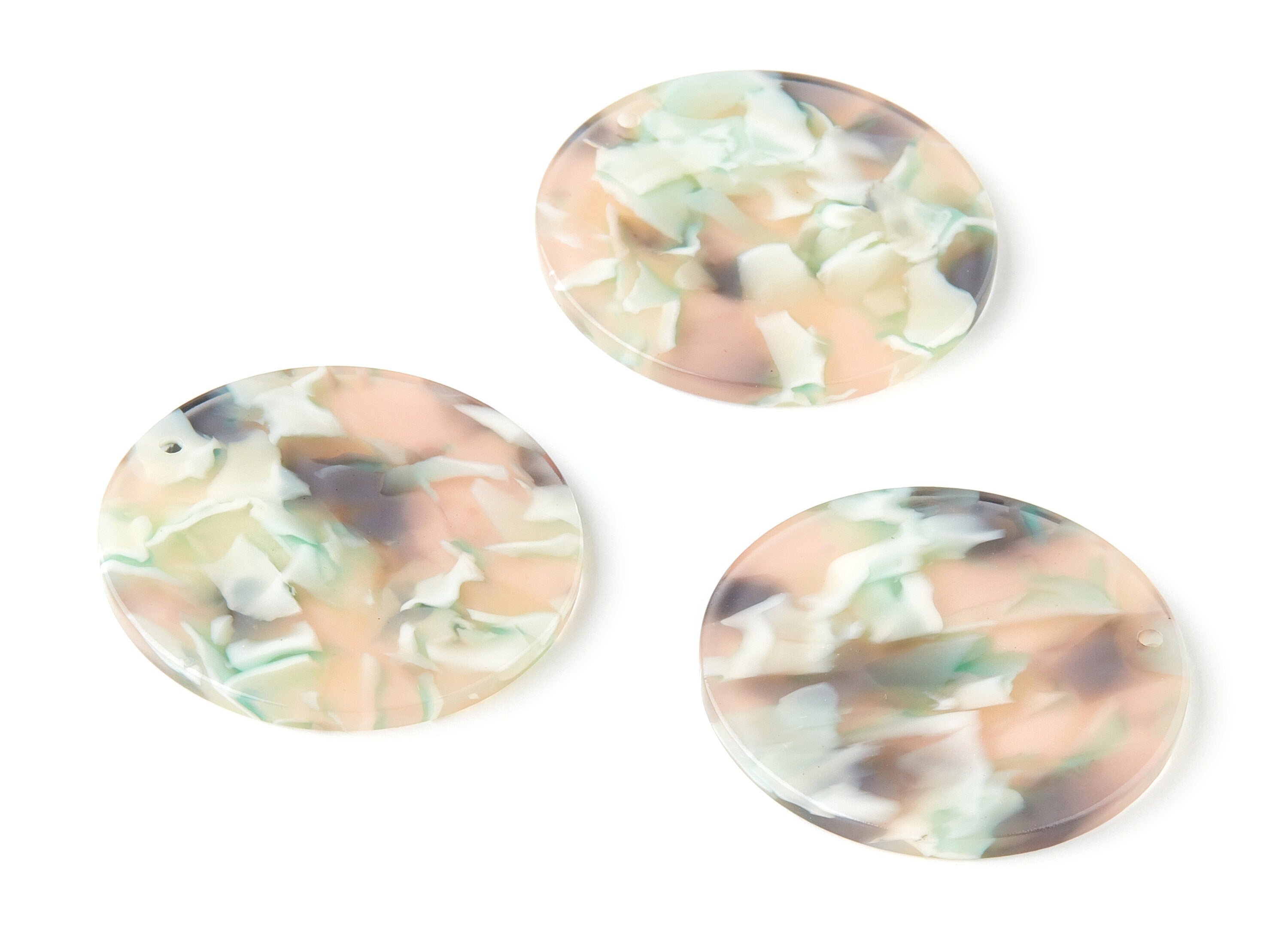 Acetate Round Charms - Coin Earrings and Pendant - Earring Findings - Jewelry Supplys - Color Code: A265 - 34.02x34.02x2.38mm - AC1135-A265 - DOMEDBAZAAR