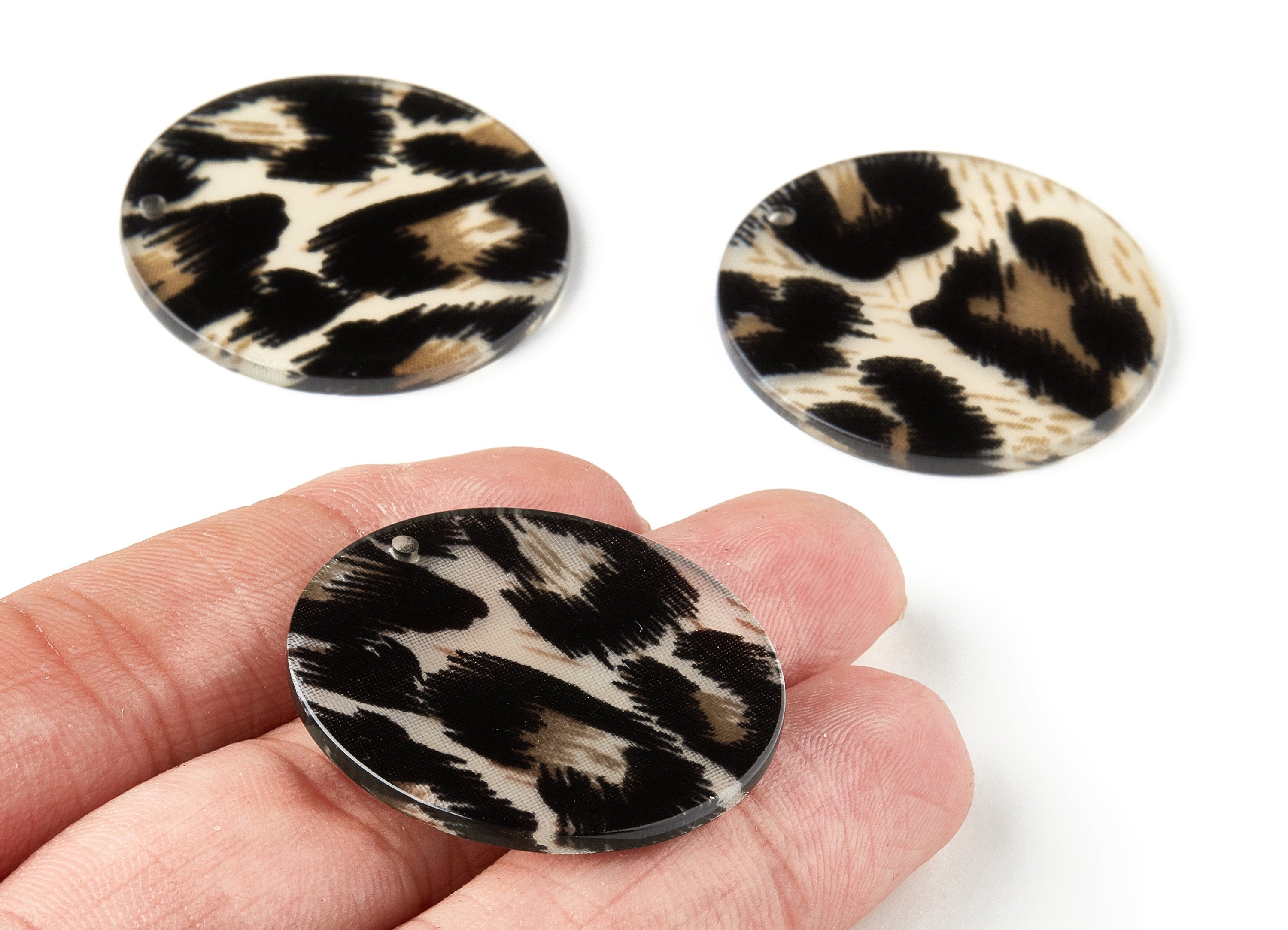 Acetate Round Charms - Coin Earrings and Pendant - Earring Findings - Jewelry Supplys - Color Code: A266 - 34.02x34.02x2.38mm - AC1135-A266 - DOMEDBAZAAR