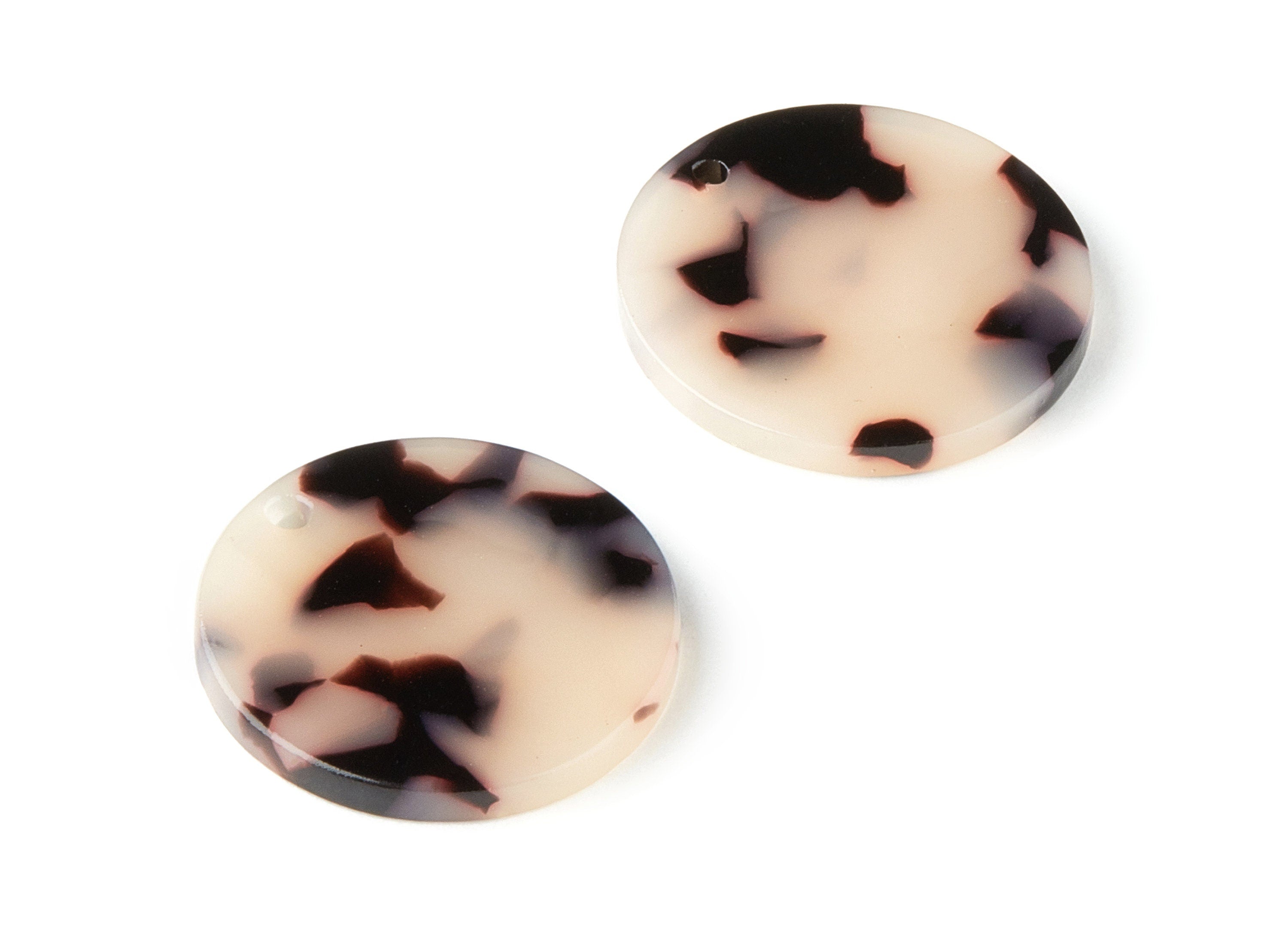 Acetate Round Charms - Blonde Tortoise Shell Earrings - Coin Earrings and Pendant - Color Code: A08 - 23.79x23.79x2.5mm - AC1661-A08 - DOMEDBAZAAR