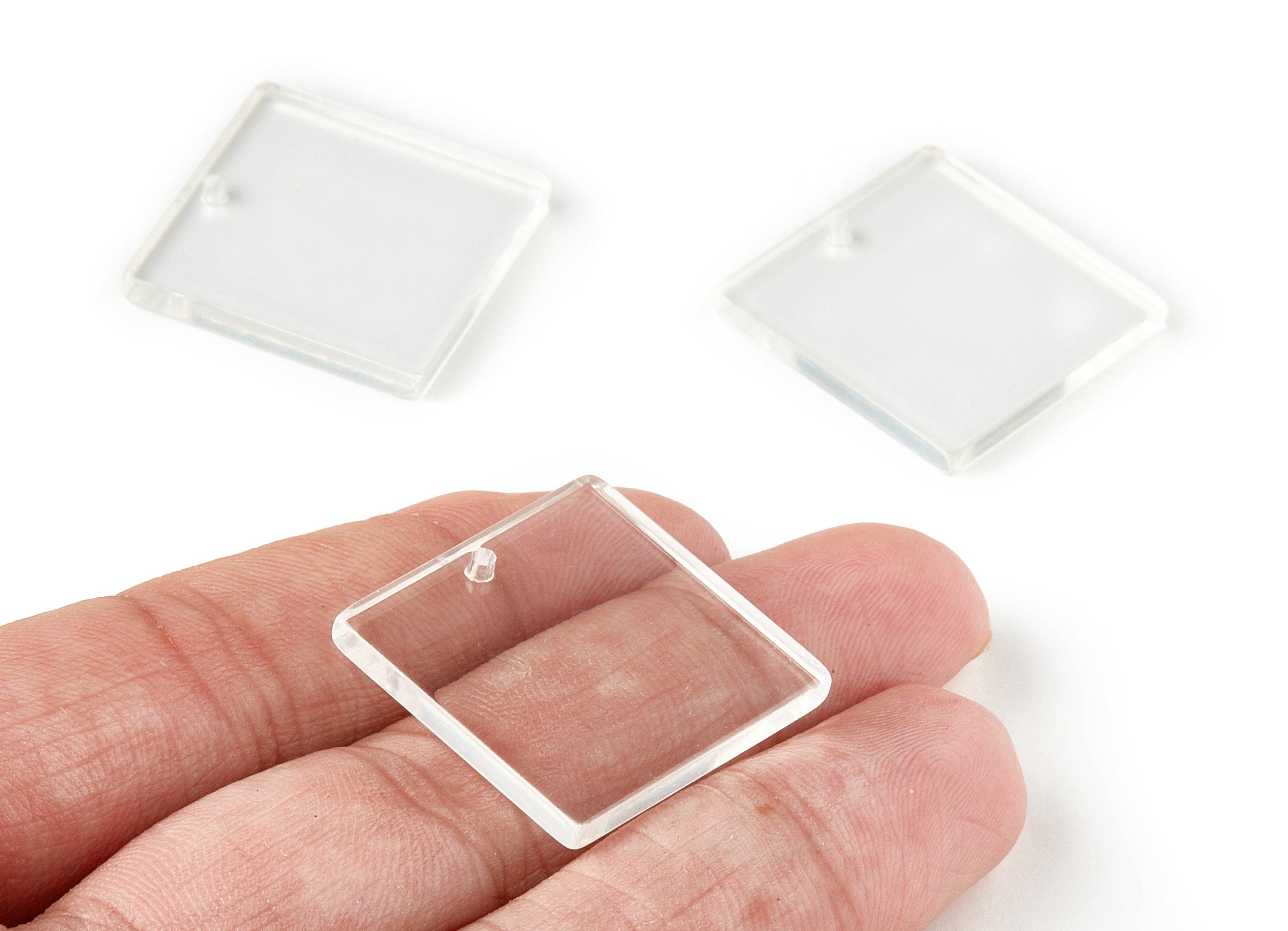 Acrylic Square Charms - Square Earrings and Pendant - Earring Findings - Jewelry Supplies - Color Code: A63 - 25.3x25.3x2.61mm - AC1664-A63 - DOMEDBAZAAR