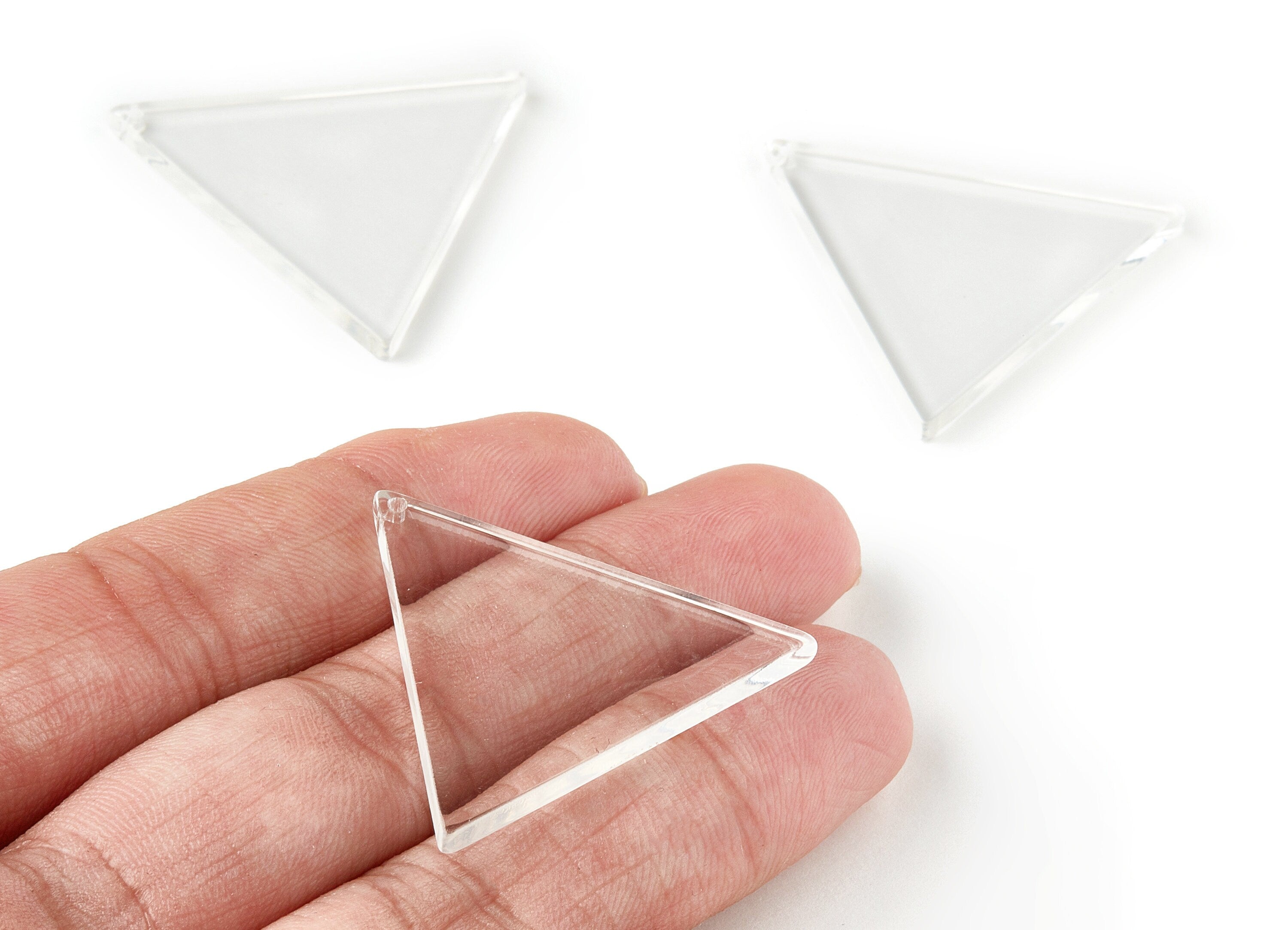 Acrylic Triangle Charms - Triangle Earrings and Pendant - Earring Findings - Color Code: A63 - 36.96x32.33x3.03mm - AC1666-A63 - DOMEDBAZAAR