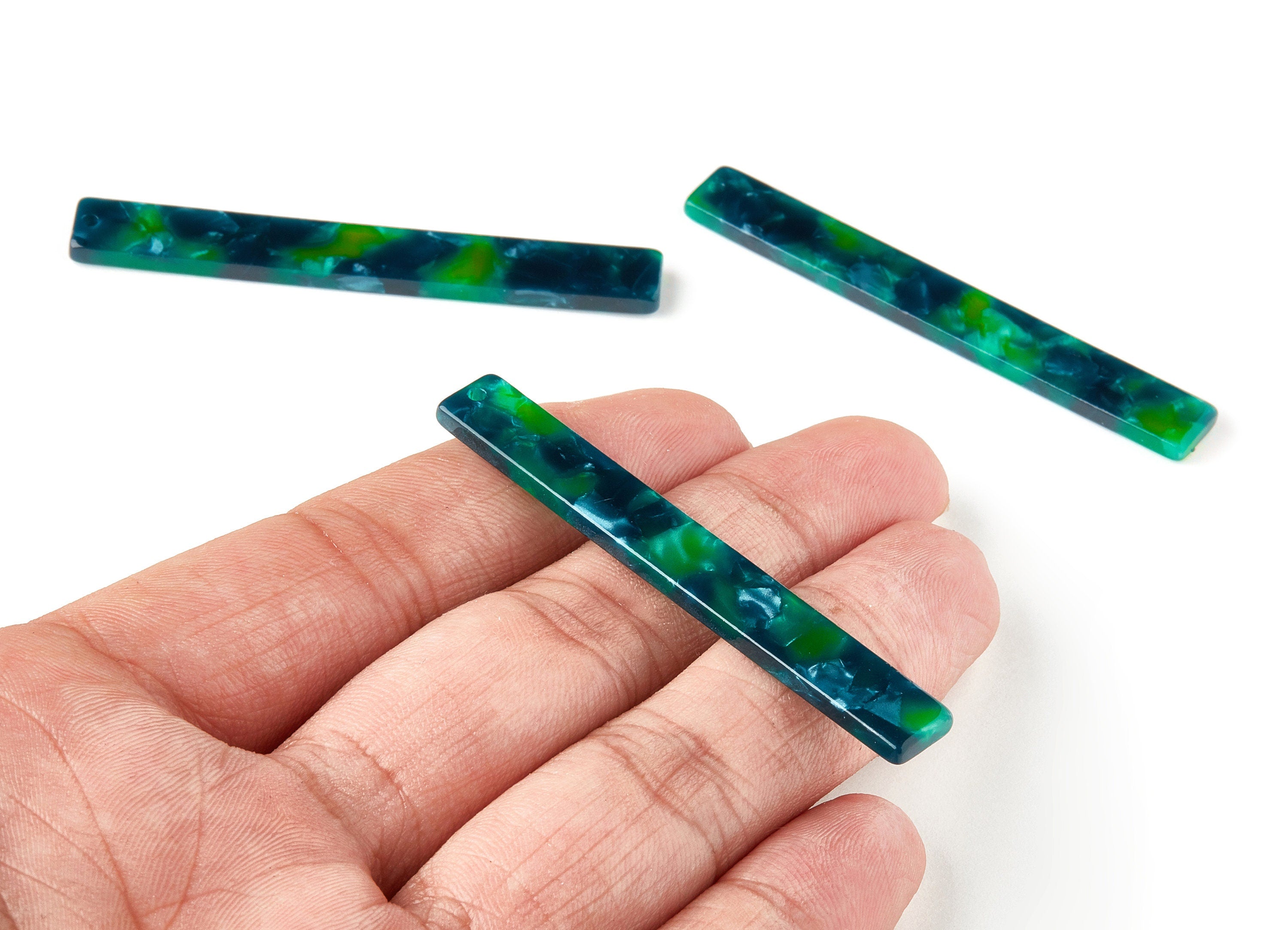 Acetate Stick Charms - Bar Earrings and Pendant - Earring Findings - Jewelry Supplys - Color Code: A13 - 59.7x7.8x2.5mm - AC1049-A13 - DOMEDBAZAAR