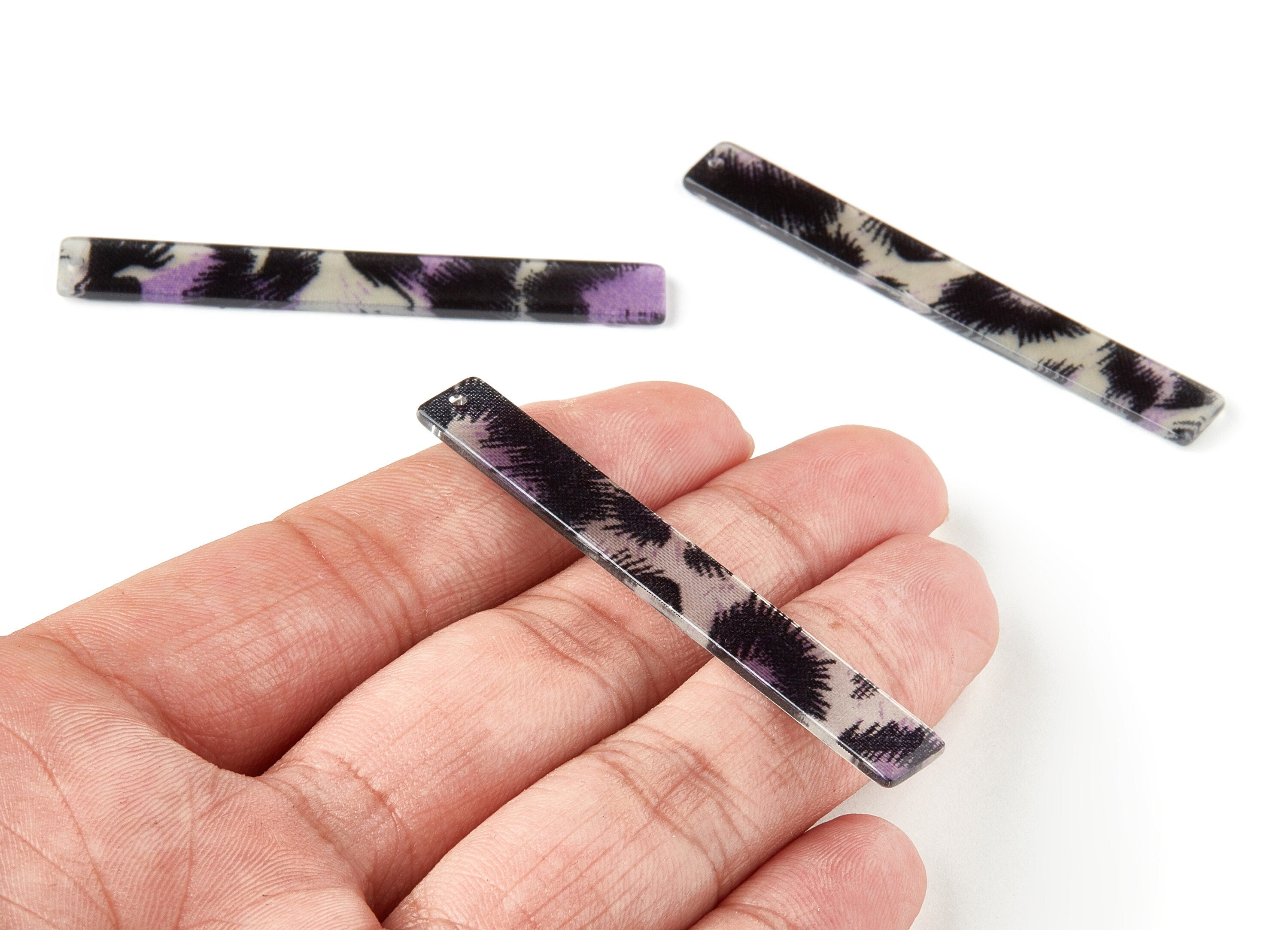 Acetate Stick Charms - Bar Earrings and Pendant - Earring Findings - Jewelry Supplys - Color Code: A296 - 59.7x7.8x2.5mm - AC1049-A296 - DOMEDBAZAAR