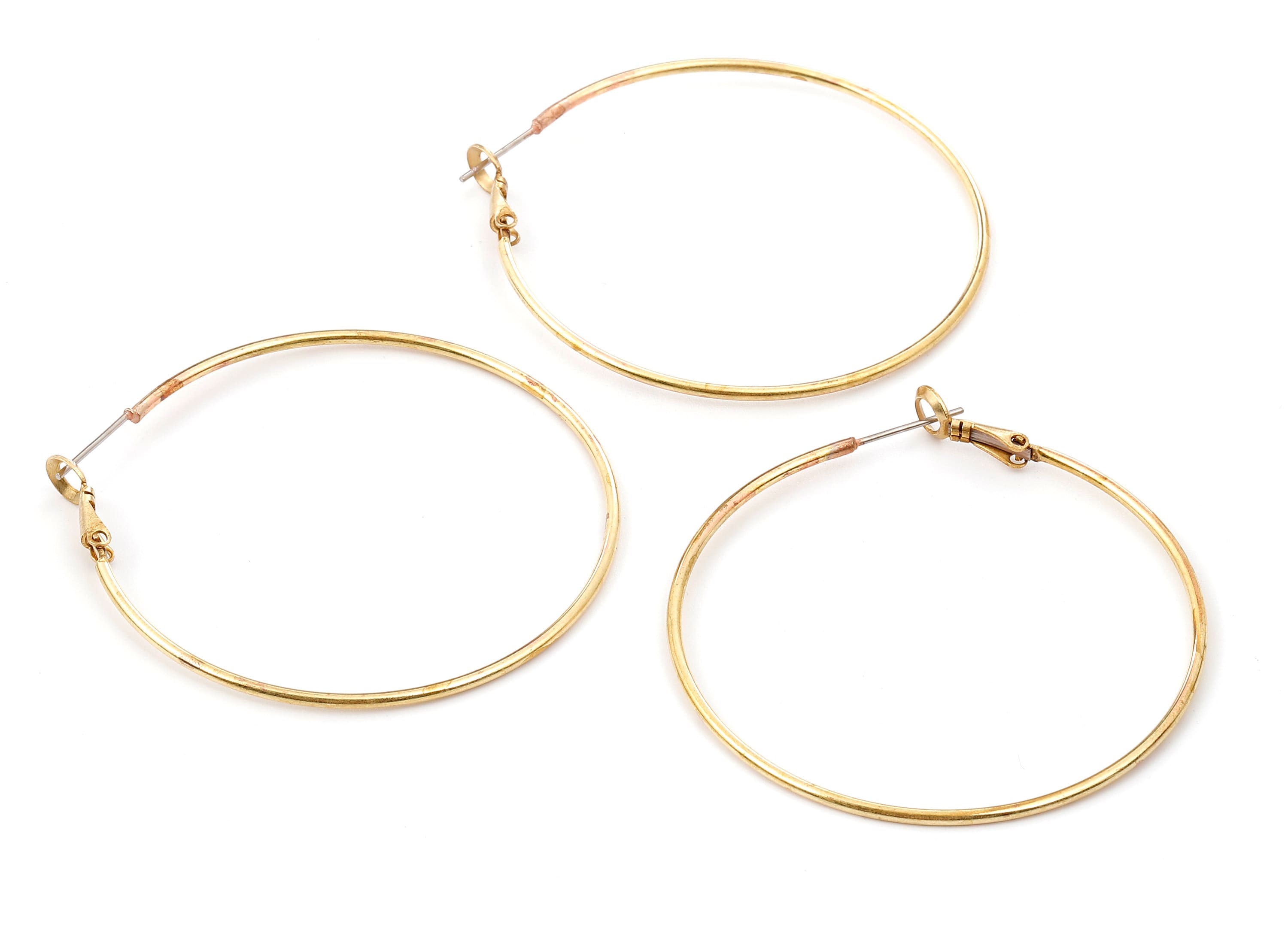 Brass Earring Clasp - Raw Brass Circle Clasp - Earring Findings - Jewelry Supplies - 50x50x1.5mm - PP2349 - DOMEDBAZAAR