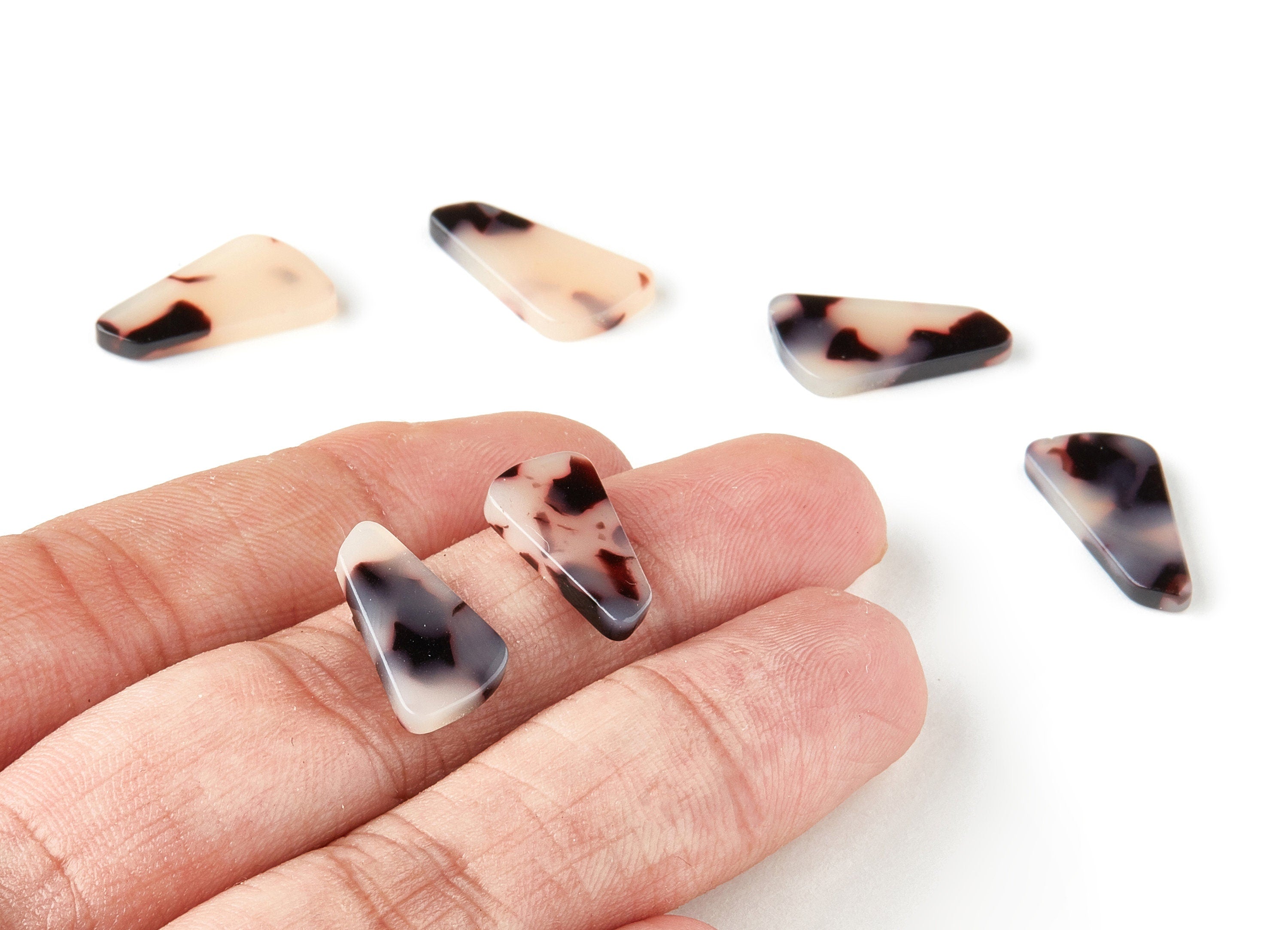 Acetate Geometric Charms - Blonde Tortoise Shell Earrings - Geometric Earrings and Pendant - Color Code: A07 - 19x9,16x2,82mm - AC1284-A07 - DOMEDBAZAAR