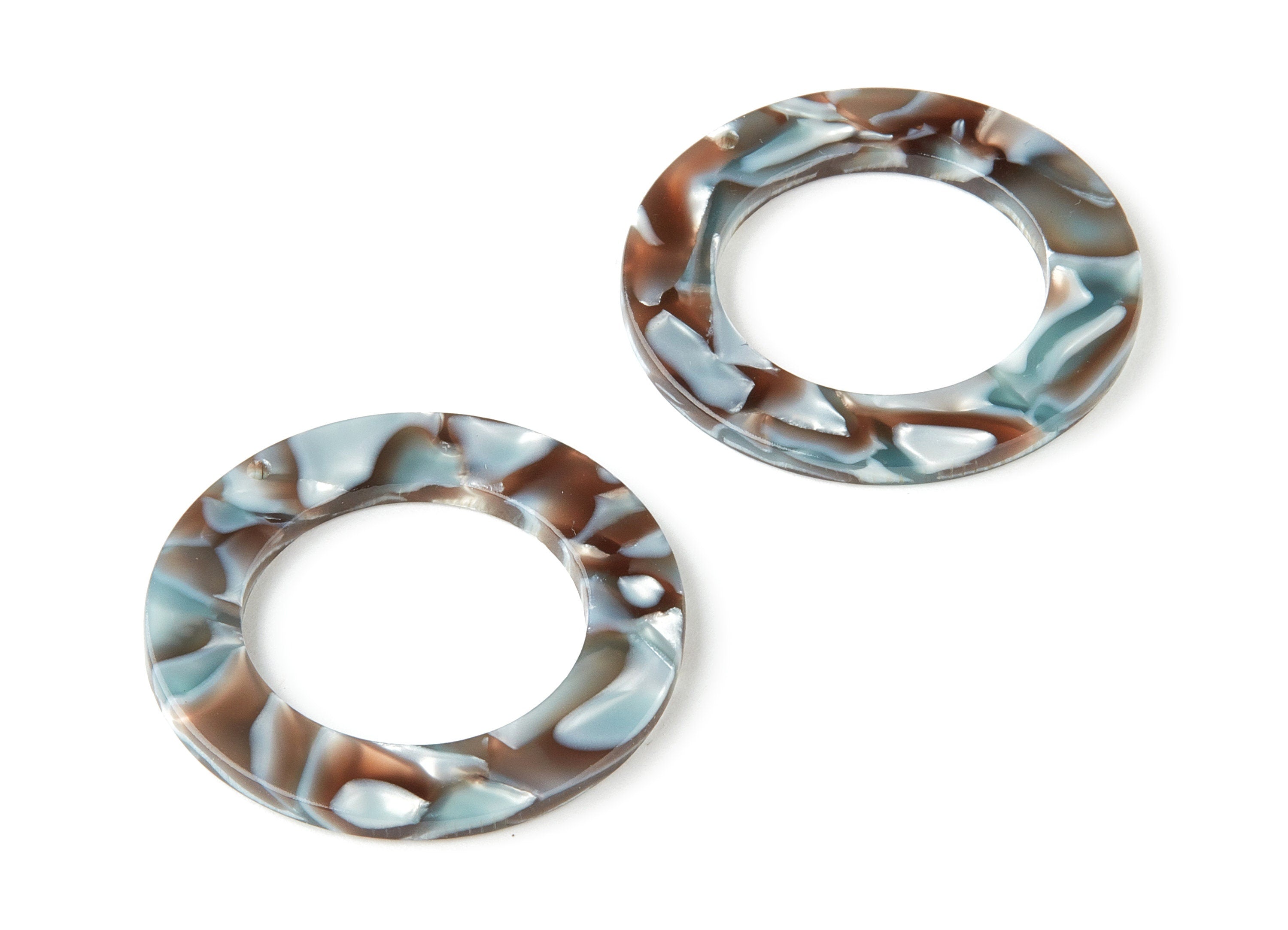 Acetate Circle Charms - Round Earrings and Pendant - Earring Findings - 1 Hole - Color Code: A22 - 33.7x33.7x2.4mm - AC1676-A22 - DOMEDBAZAAR