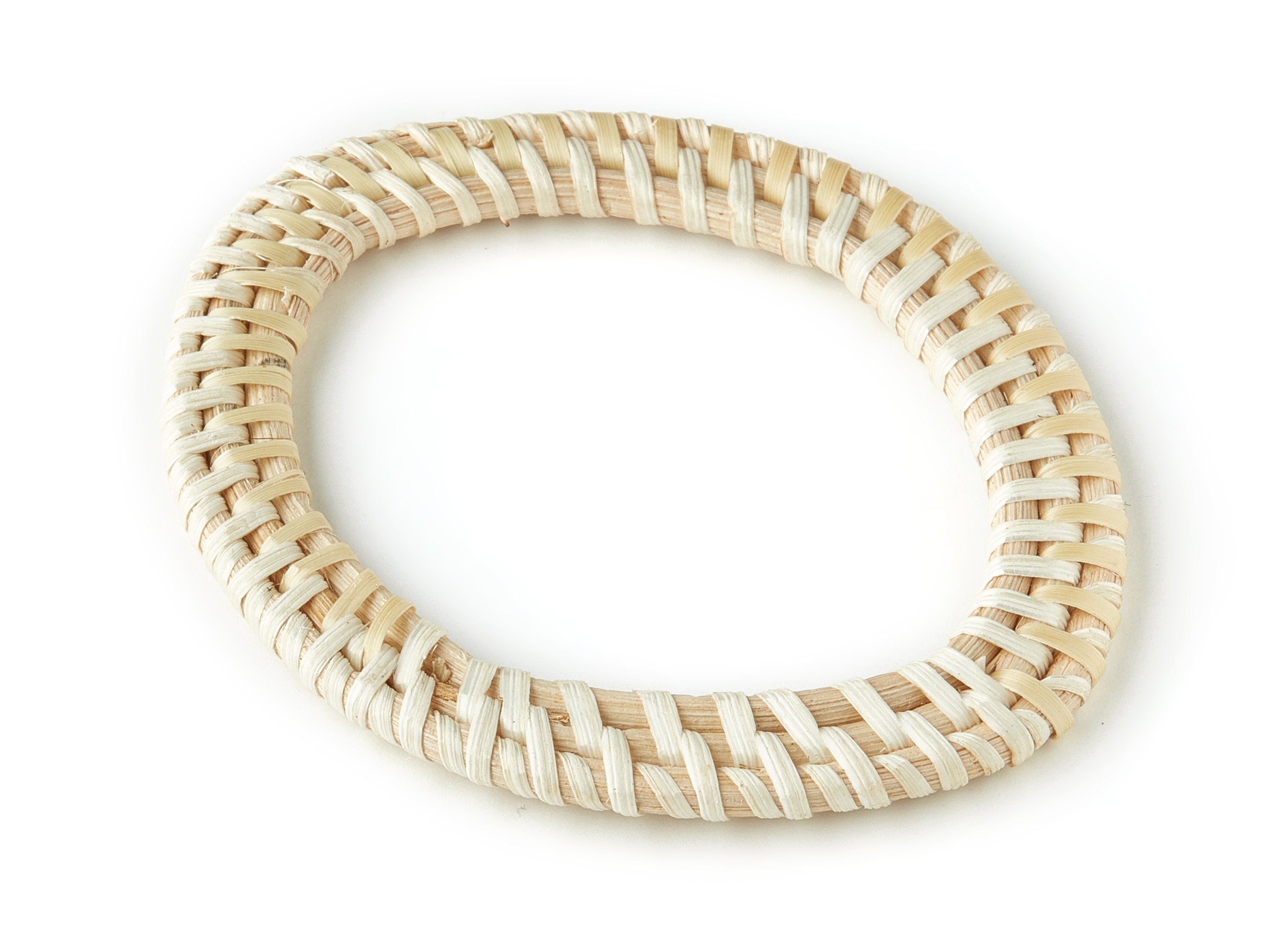 Handwoven Rattan Hoop Charms - Hoop Rattan Earrings and Pendant - Wooden Straw Earrings - Jewelry Handmade - 93.32x68.74x4.48mm - RT1252 - DOMEDBAZAAR