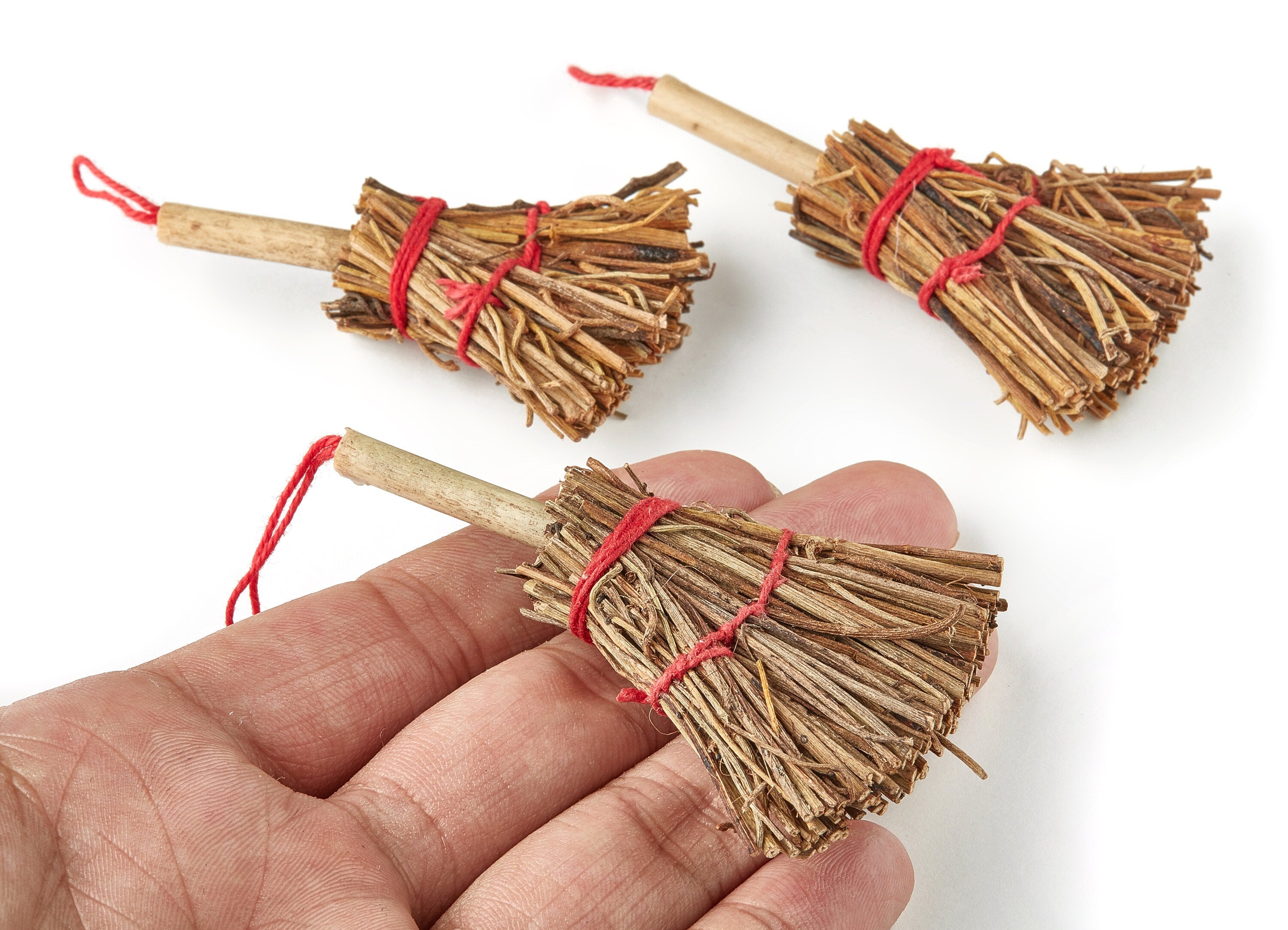 Handwoven Mini Besom with Hanging Loop - Broom Earrings and Pendant - Mini Besom Earrings - Jewelry Handmade - 69.81x34.15x13.76mm - RT1215 - DOMEDBAZAAR