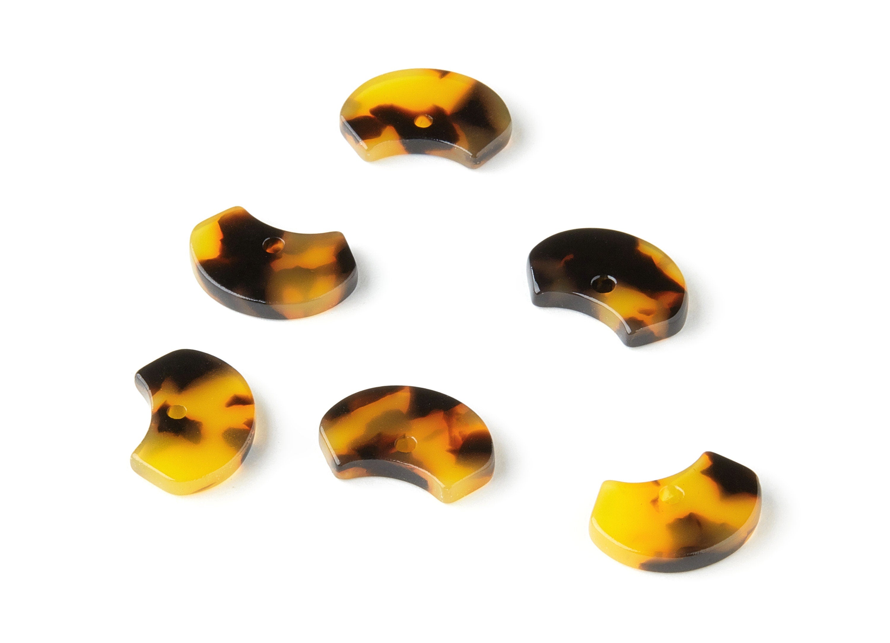 Acetate Geometric Charms - Tortoise Shell Earrings - Geometric Earrings and Pendant - Color Code: A01 - 16x11x2.5mm - AC1673-A01 - DOMEDBAZAAR