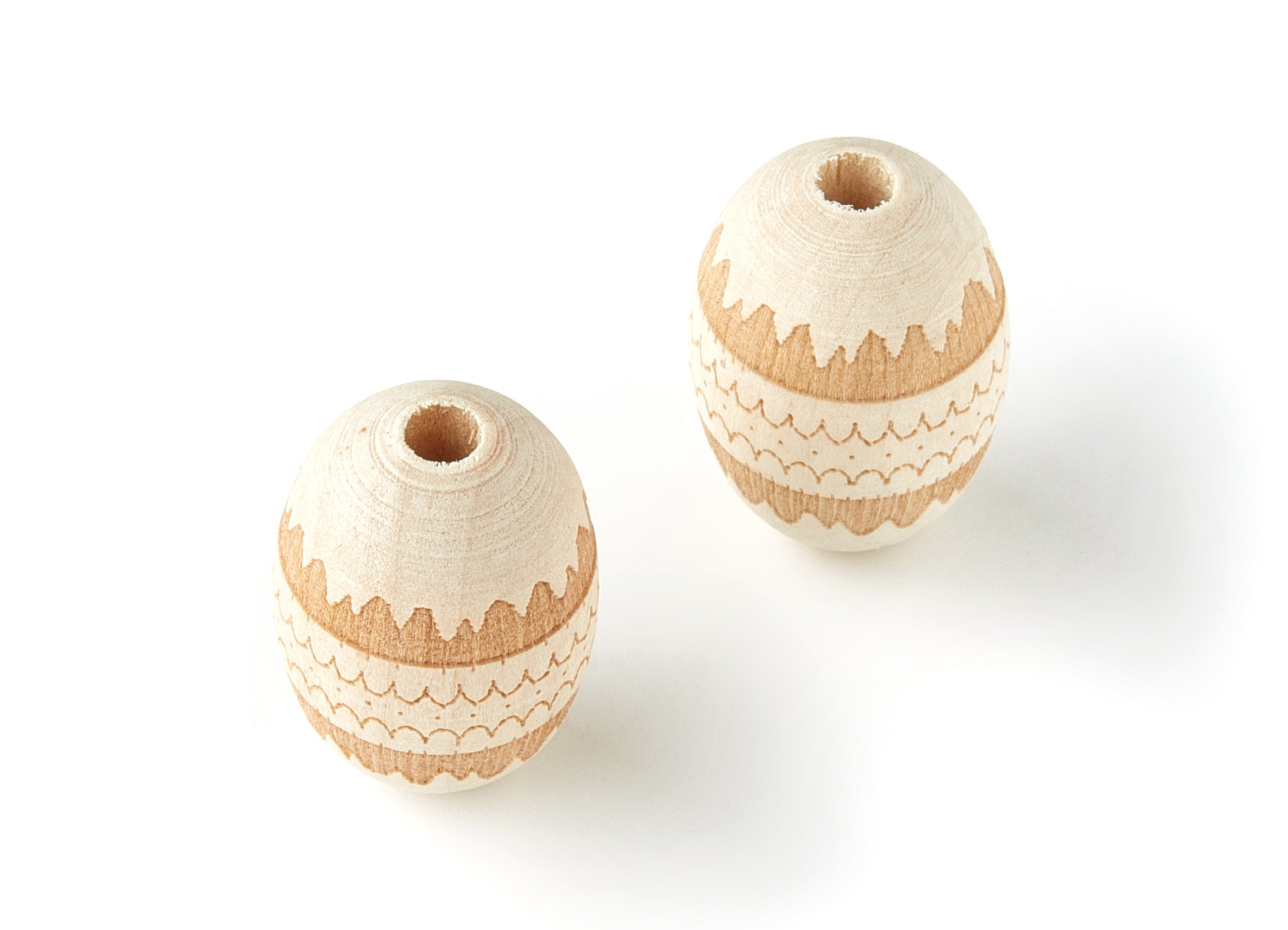 Wooden Egg Beads - Wooden Beads - Wood Beads Findings - Jewelry Making - 29.37x18.64mm - BB1068 - DOMEDBAZAAR