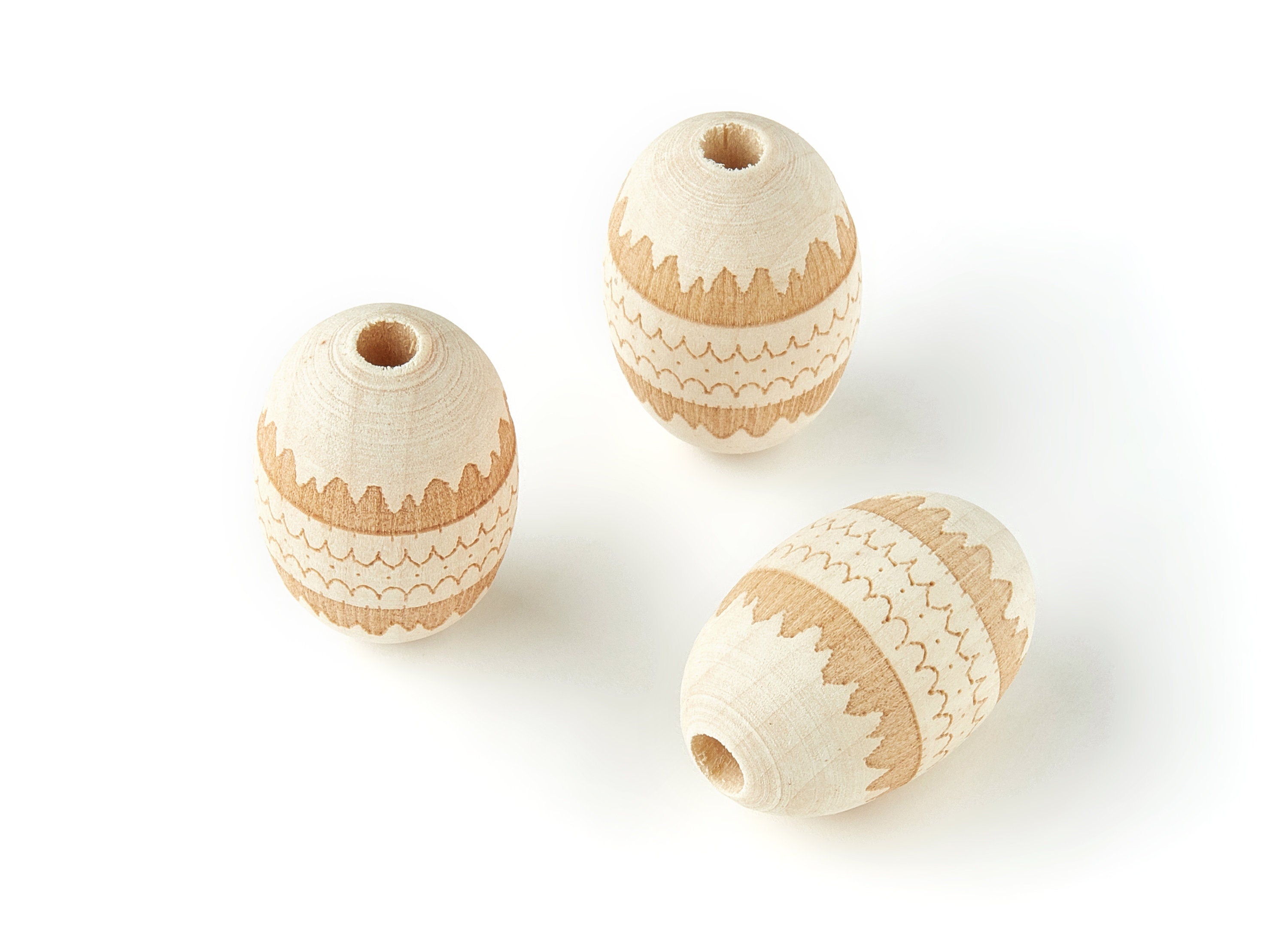 Wooden Egg Beads - Wooden Beads - Wood Beads Findings - Jewelry Making - 29.37x18.64mm - BB1068 - DOMEDBAZAAR
