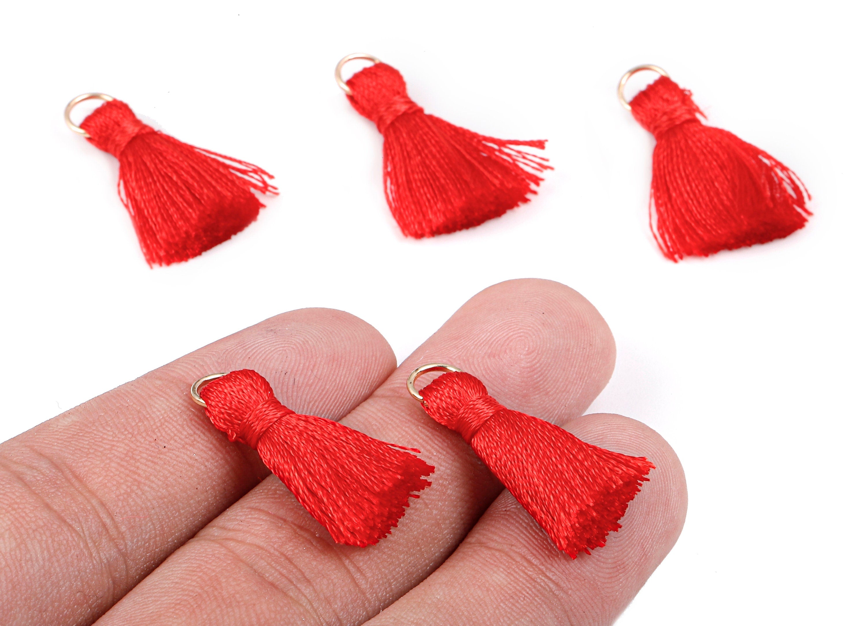 Silky Tassels with Loop Charms - Silky Tassels Earring and Pendant - Tassels with Iron Jump Ring - Boho Earrings - 24.06x5.92x3.4mm - TS1021 - DOMEDBAZAAR