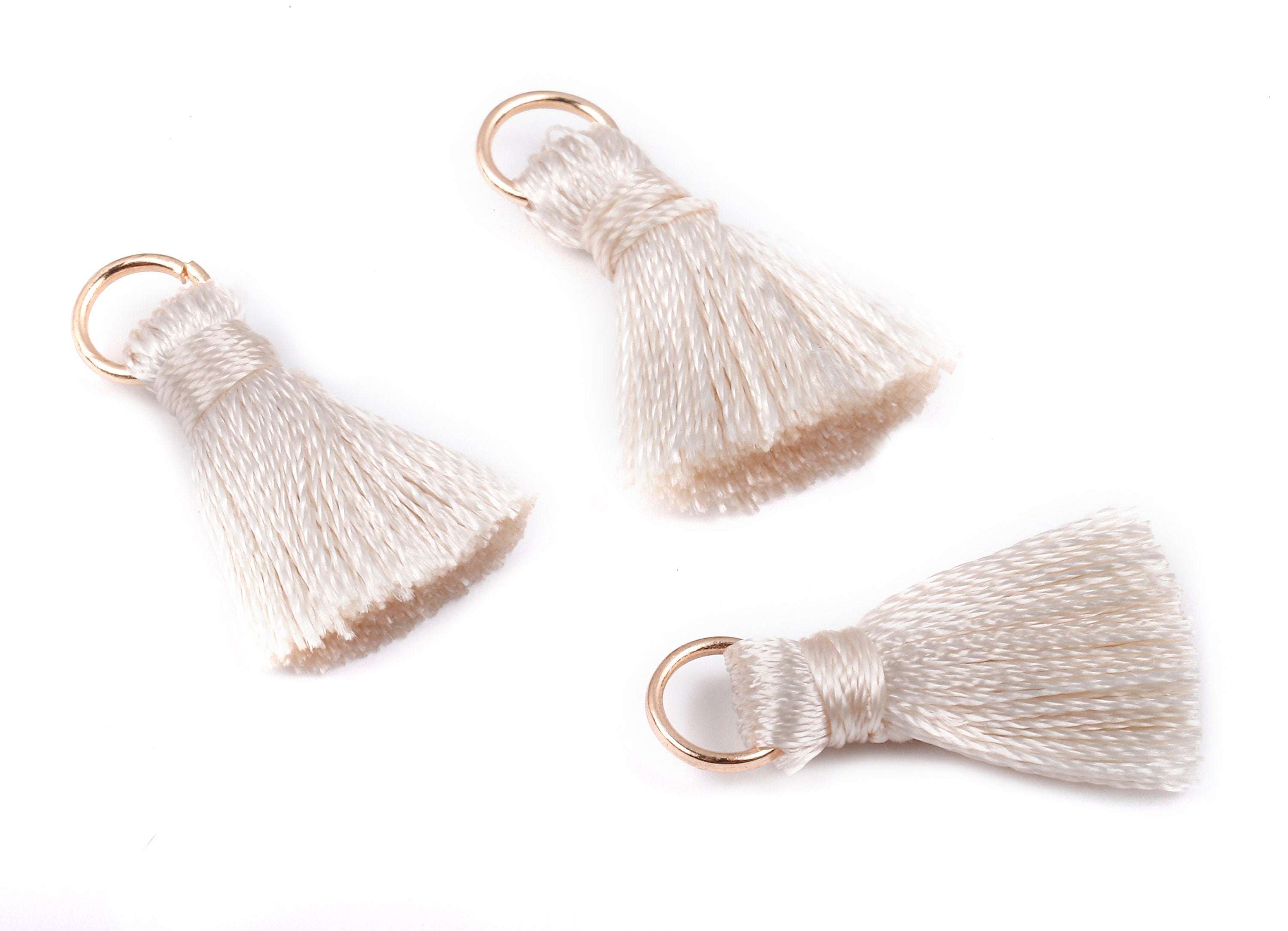 Silky Tassels with Loop Charms - Silky Tassels Earring and Pendant - Tassels with Iron Jump Ring - Boho Earrings - 24.06x5.92x3.4mm - TS1024 - DOMEDBAZAAR