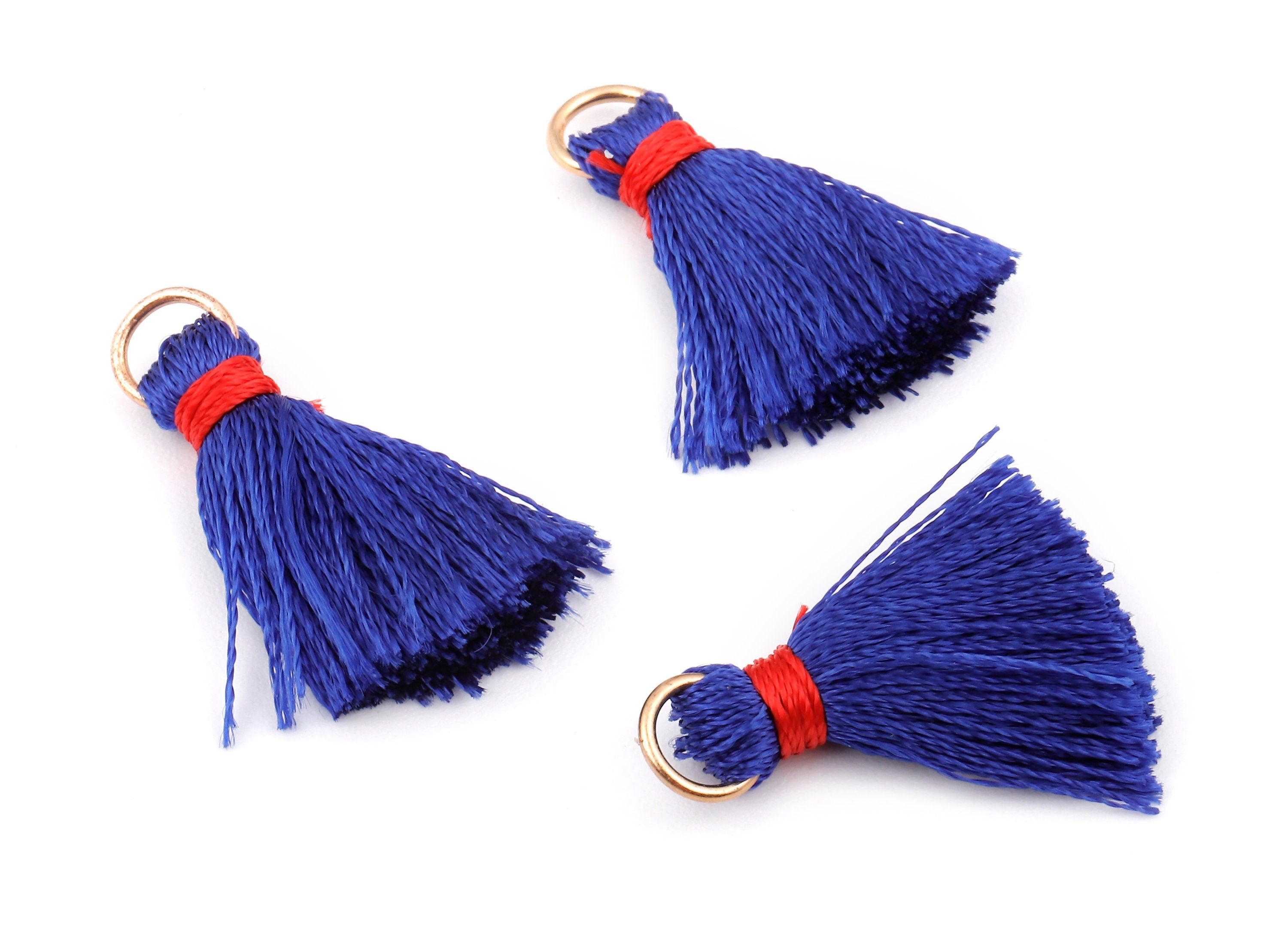 Silky Tassels with Loop Charms - Silky Tassels Earring and Pendant - Tassels with Iron Jump Ring - Boho Earrings - 24.06x5.92x3.4mm - TS1025 - DOMEDBAZAAR