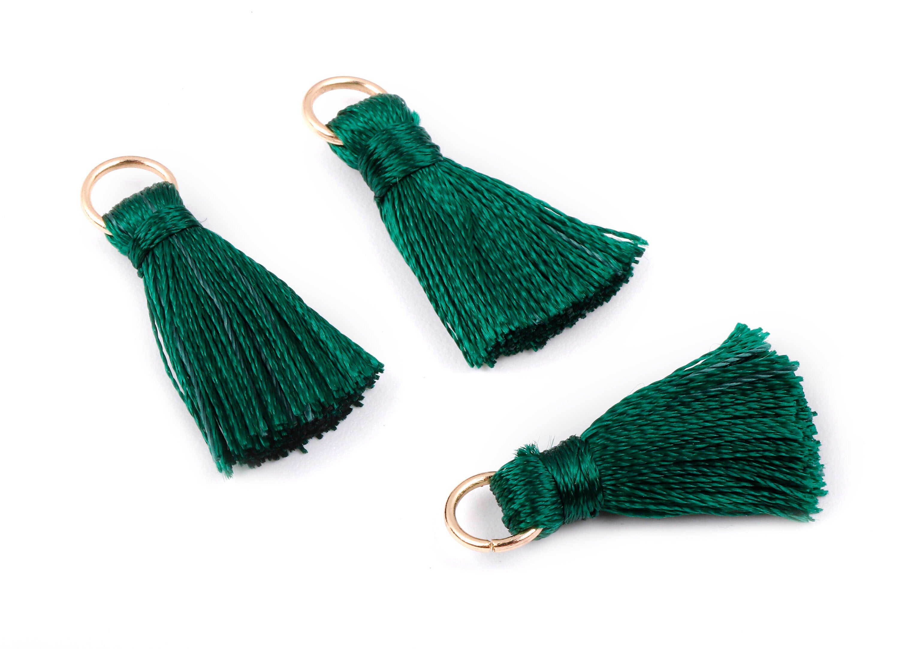 Silky Tassels with Loop Charms - Silky Tassels Earring and Pendant - Tassels with Iron Jump Ring - Boho Earrings - 24.06x5.92x3.4mm - TS1029 - DOMEDBAZAAR