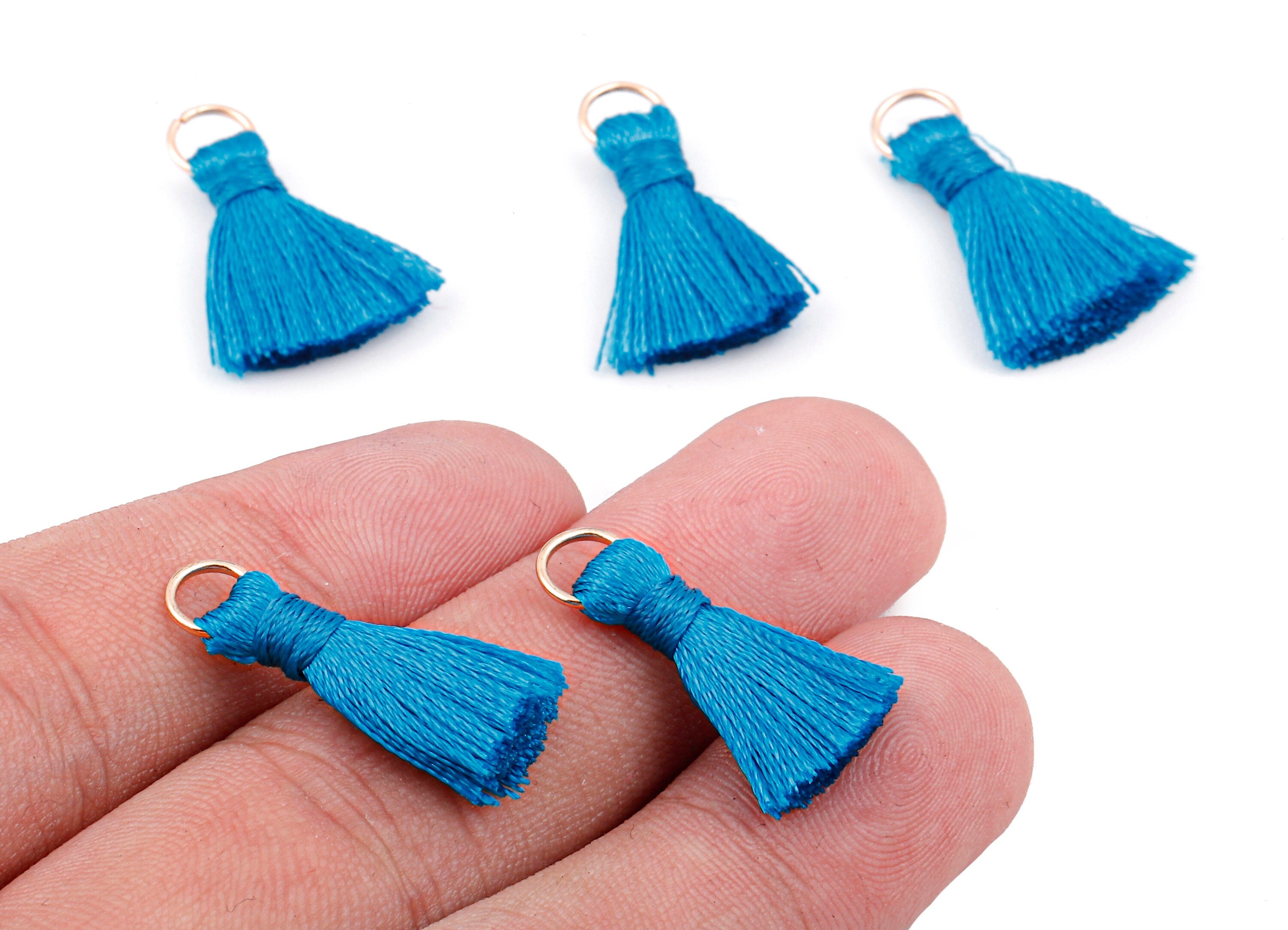 Silky Tassels with Loop Charms - Silky Tassels Earring and Pendant - Tassels with Iron Jump Ring - Boho Earrings - 24.06x5.92x3.4mm - TS1031 - DOMEDBAZAAR