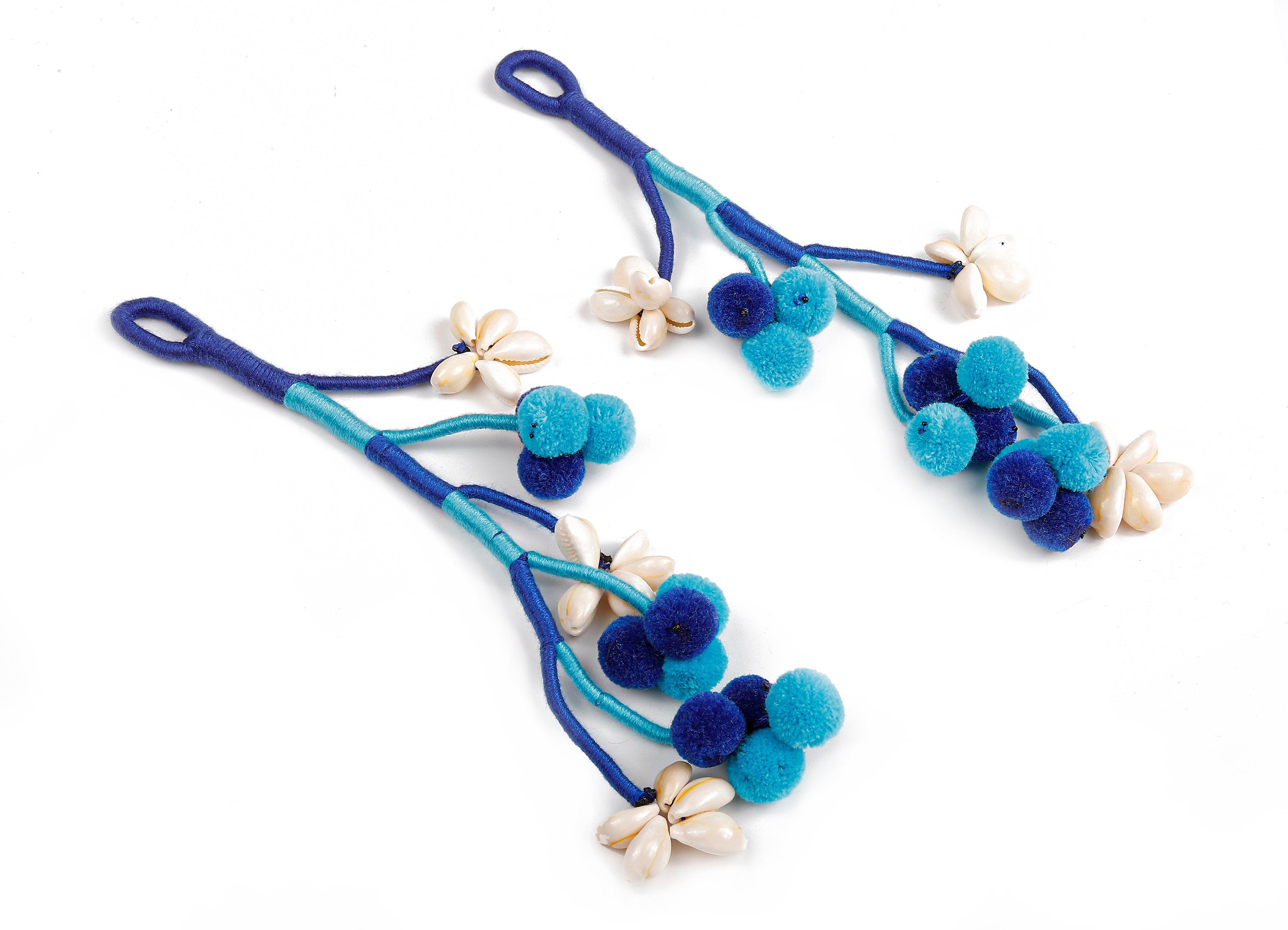 Large Luxe Branch Pom Pom Charms - Bag Purse Charms - Bag Purse Pendant - Key Chain - Boho Style Charms - 235x46.16mm - TS1084 - DOMEDBAZAAR