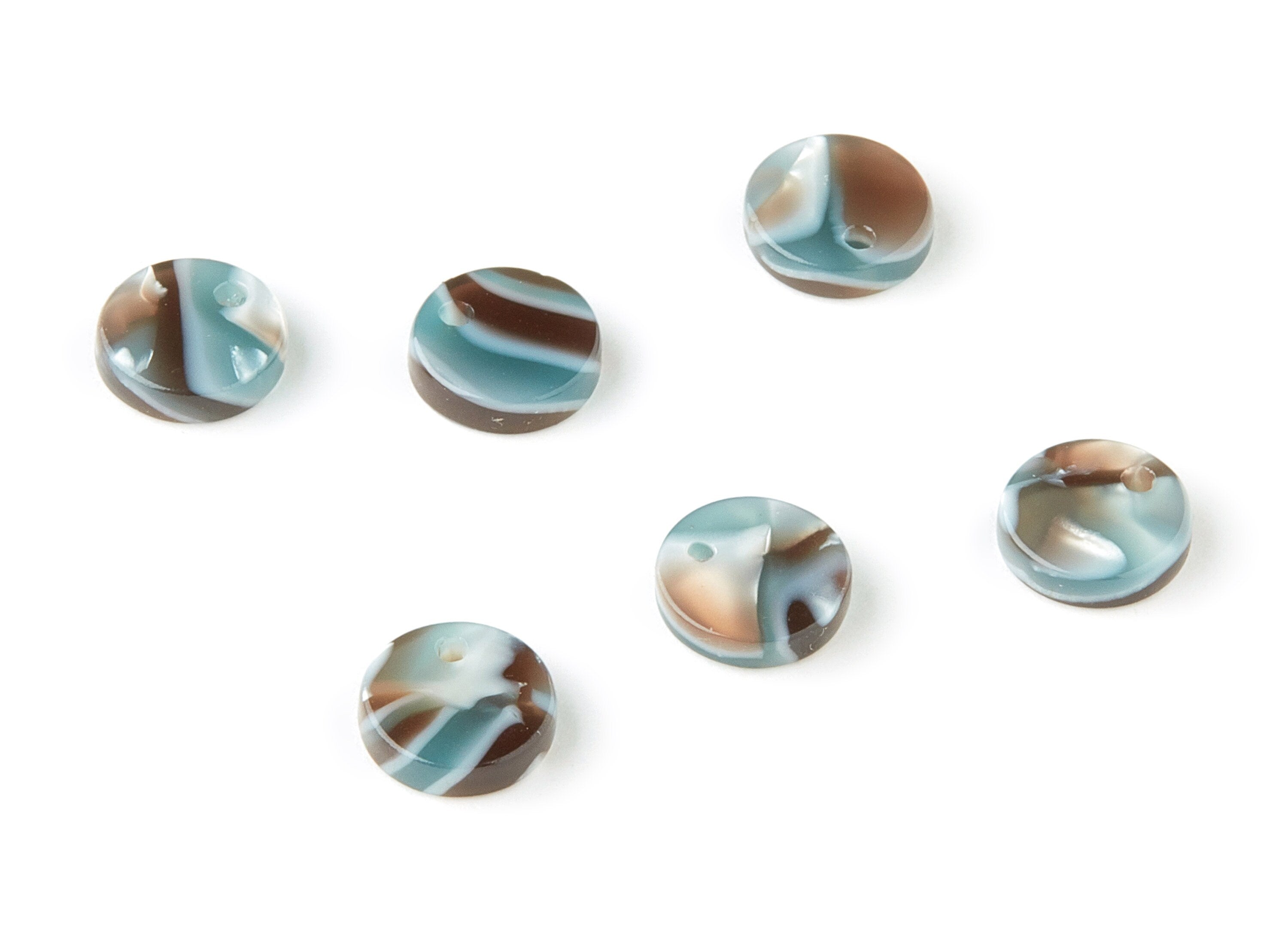 Acetate Round Charms - Coin Earrings and Pendant - Earring Findings - Jewelry Supplies - Color Code: A20 - 9.87x9.87x2.6mm - AC1151-A20 - DOMEDBAZAAR