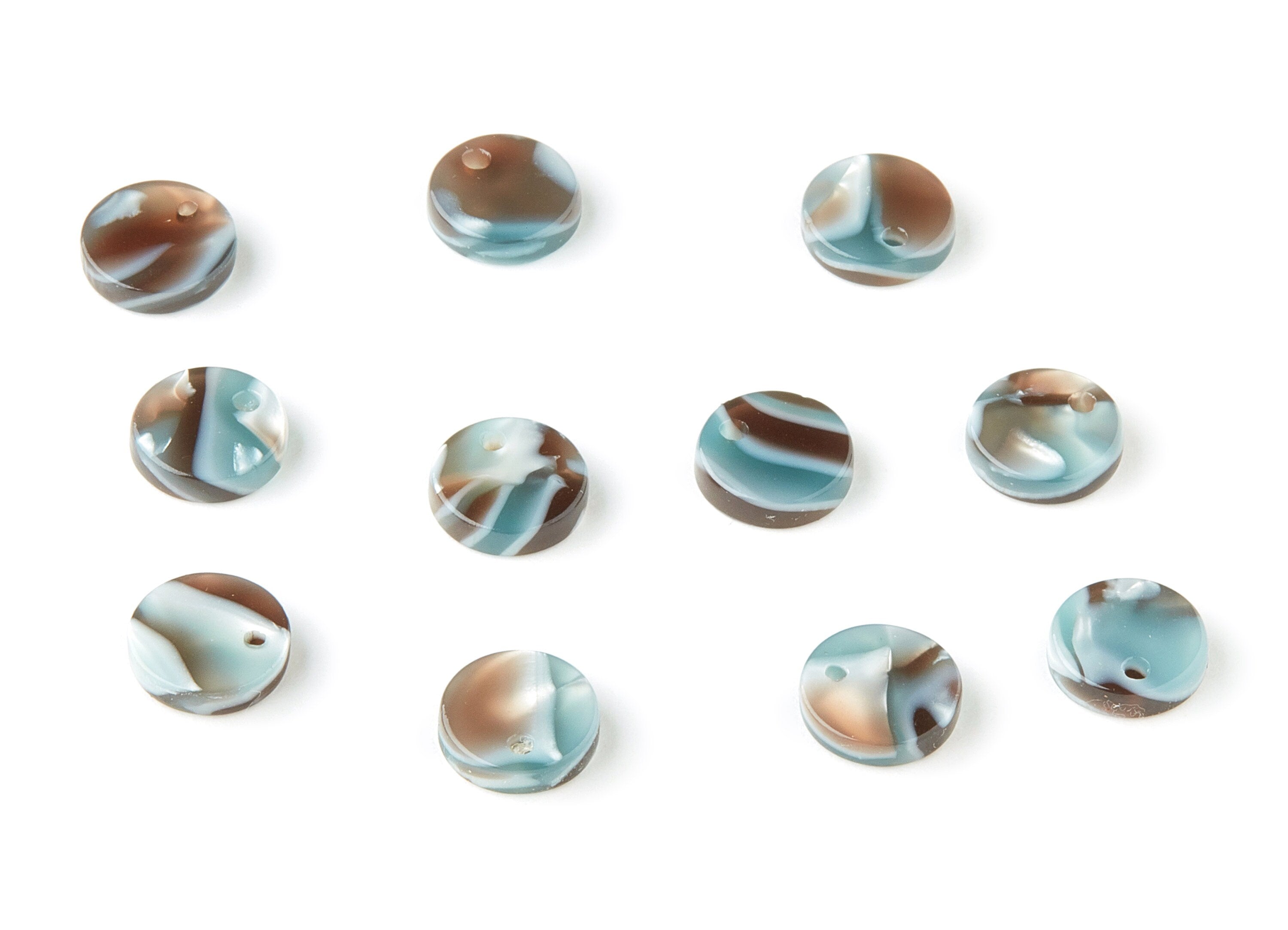 Acetate Round Charms - Coin Earrings and Pendant - Earring Findings - Jewelry Supplies - Color Code: A20 - 9.87x9.87x2.6mm - AC1151-A20 - DOMEDBAZAAR