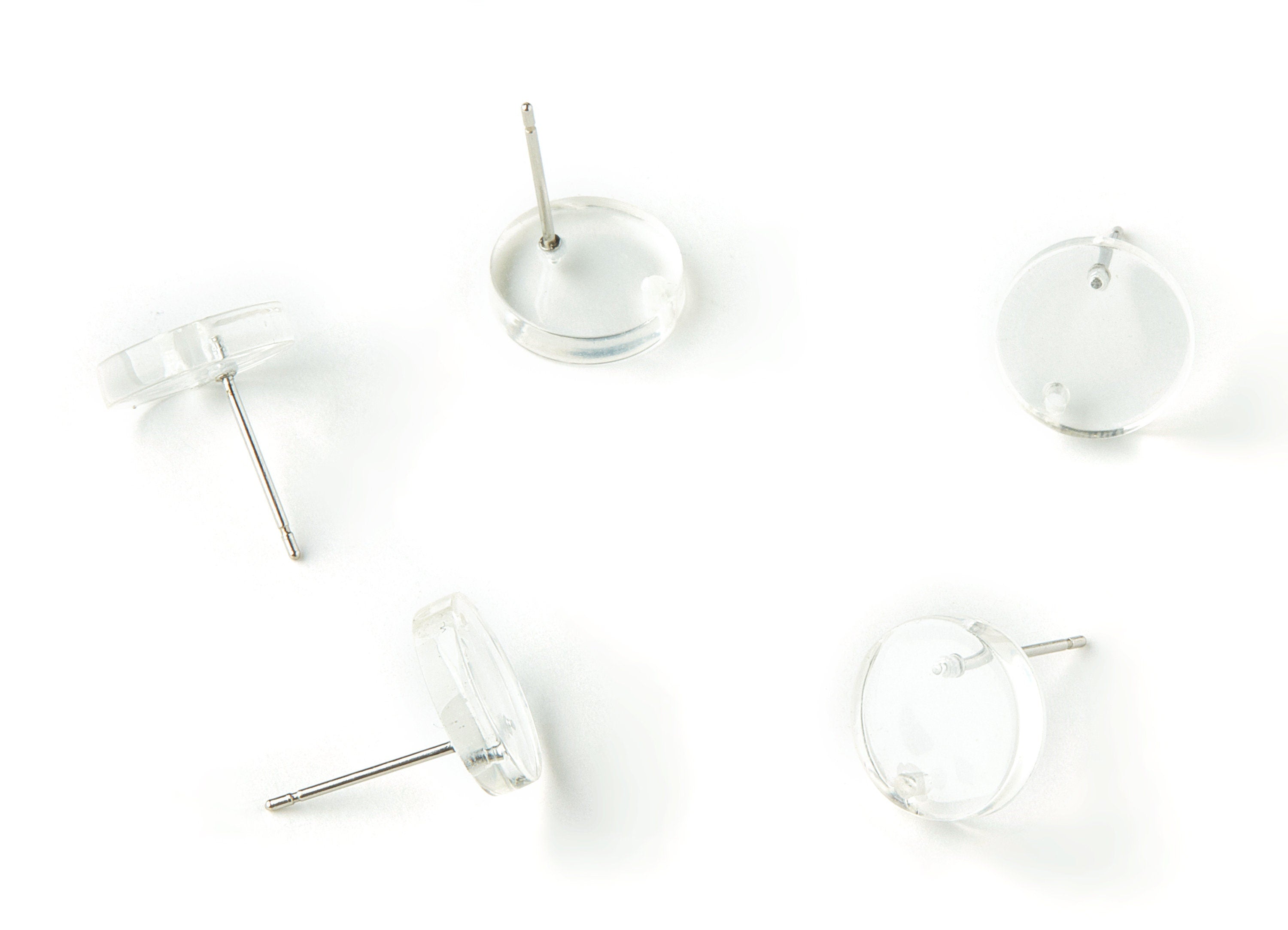 Acrylic Round Earring Stud - Round Earring Post and Stud - Earring Findings - Color Code: A63 - 11.6x11.6x2.95mm - AC1139-A63 - DOMEDBAZAAR