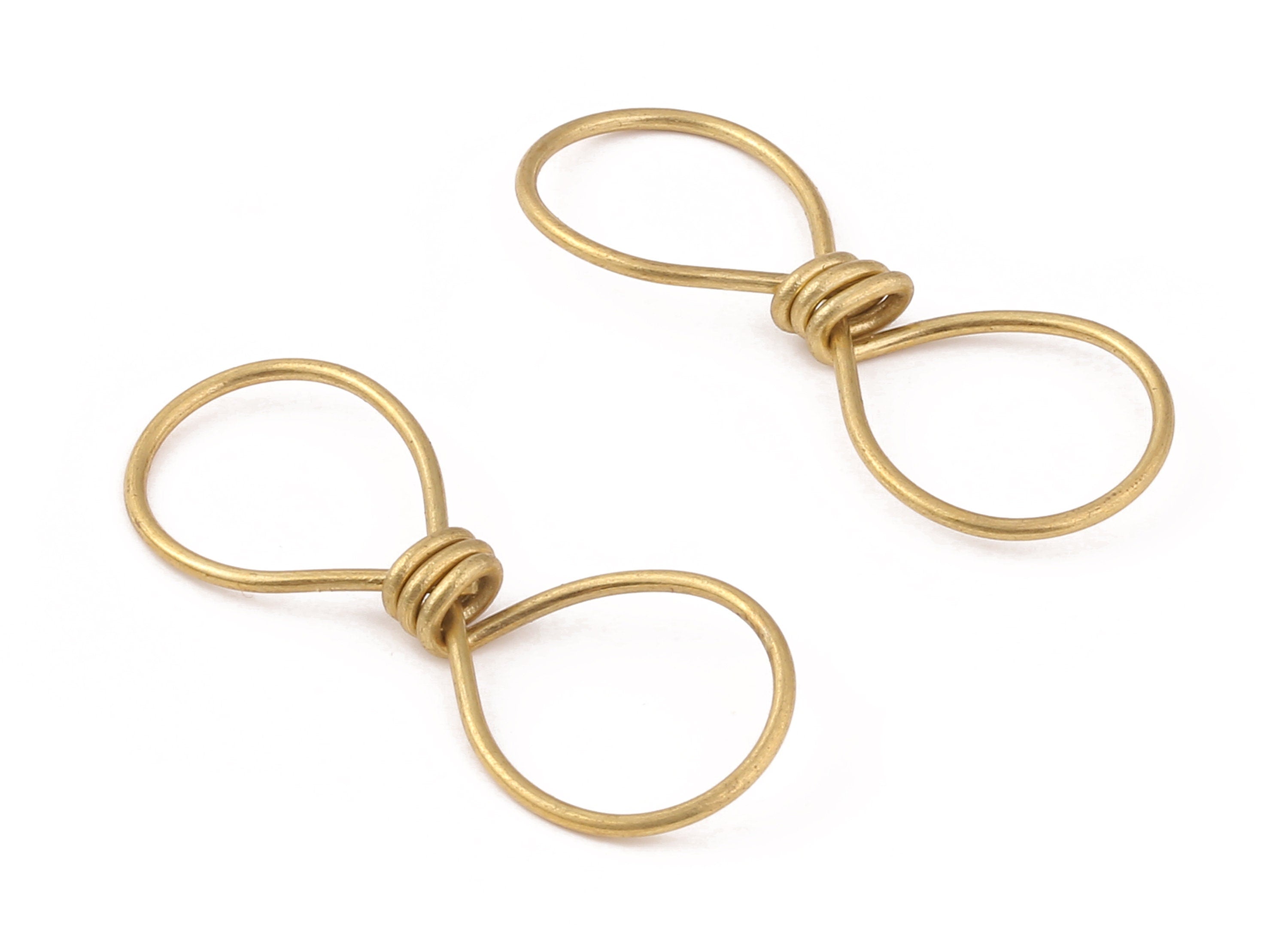 Brass Earring Wire Charms - Raw Brass Drop Earrings and Pendant - Earring Findings - Jewelry Supplies - 42.03x16x1.2mm - PP2354 - DOMEDBAZAAR