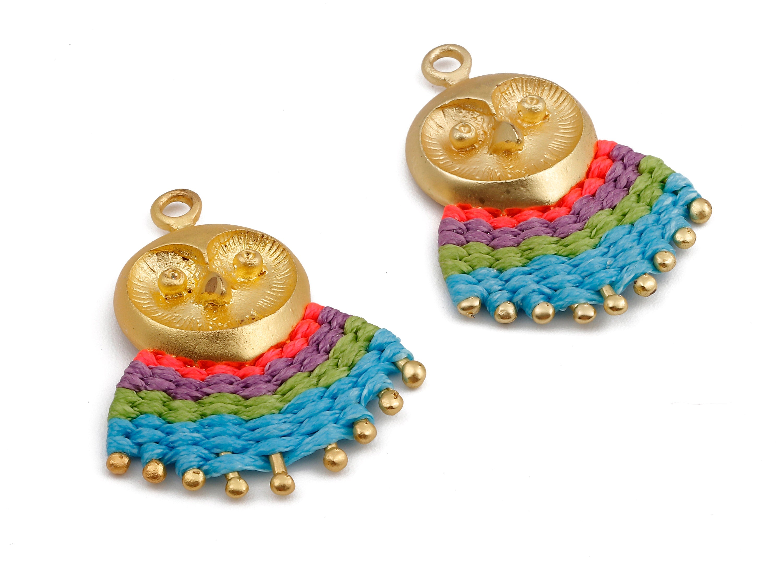 Tassel Owl Charms - Tassel earring pendant - Owl Earrings and Pendant - Earring Accessories - Jewelry Supplies - 38.14x30.16x2.44mm - TS1106 - DOMEDBAZAAR