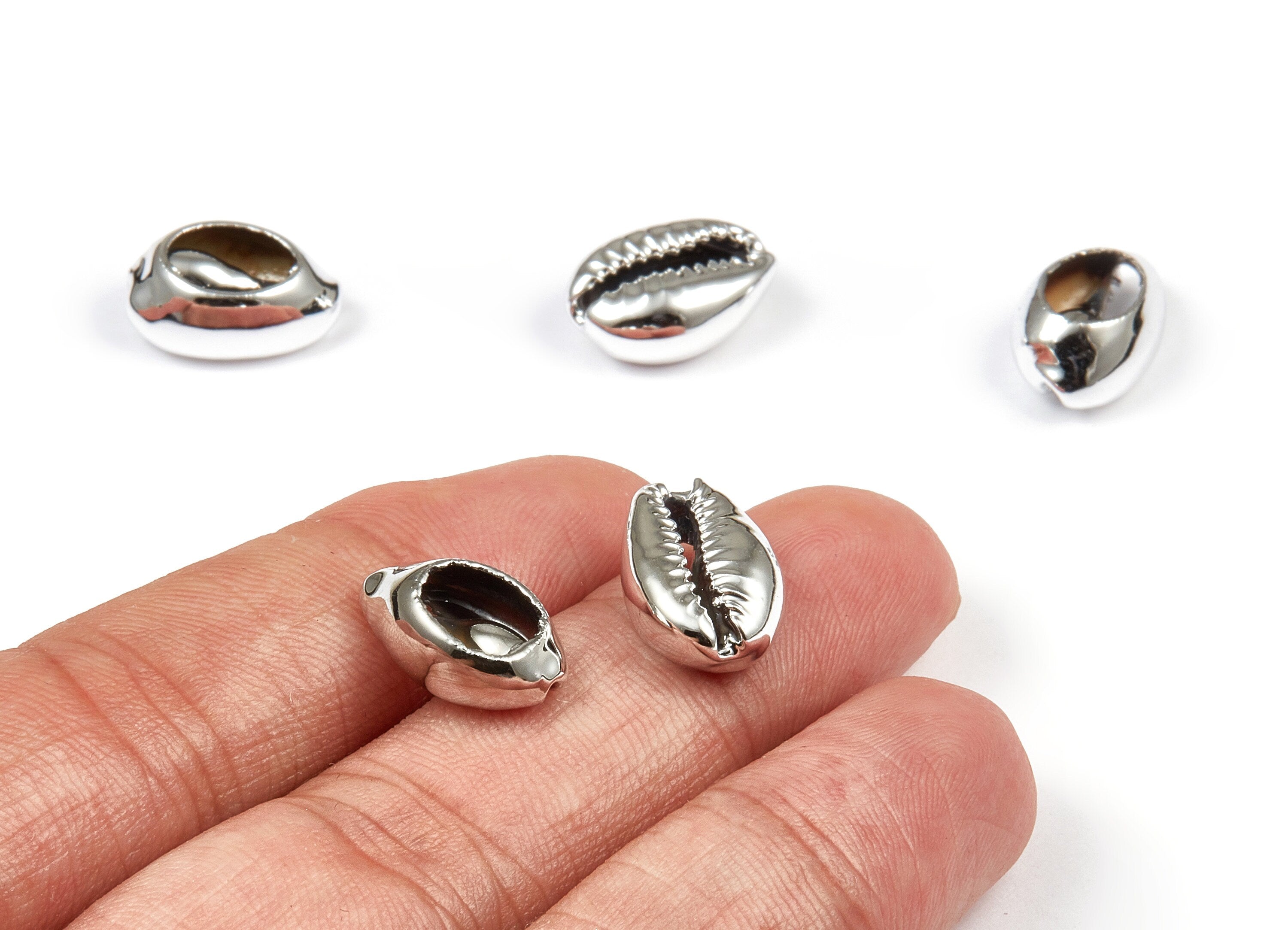 Open Cowrie Charms - Mussel Shell Earrings - Cut Open Seashell Earrings and Pendant - Natural Seashell Earrings - 17.2x11.04x6.37mm - SF1053 - DOMEDBAZAAR