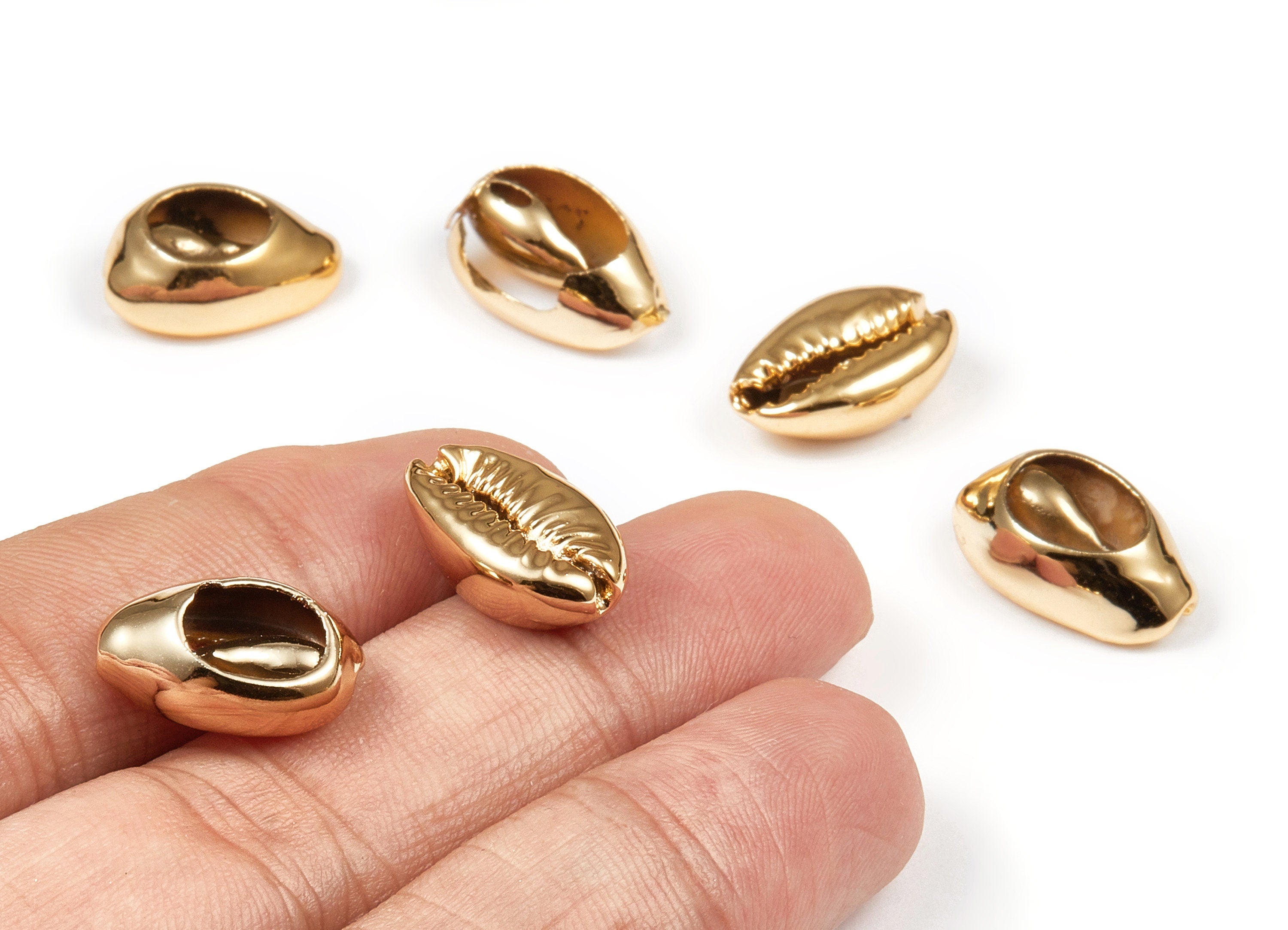 Open Cowrie Charms - Mussel Shell Earrings - Cut Open Seashell Pendant - Natural Seashell Earrings - 17.2x11.04x6.37mm - SF1025 - DOMEDBAZAAR