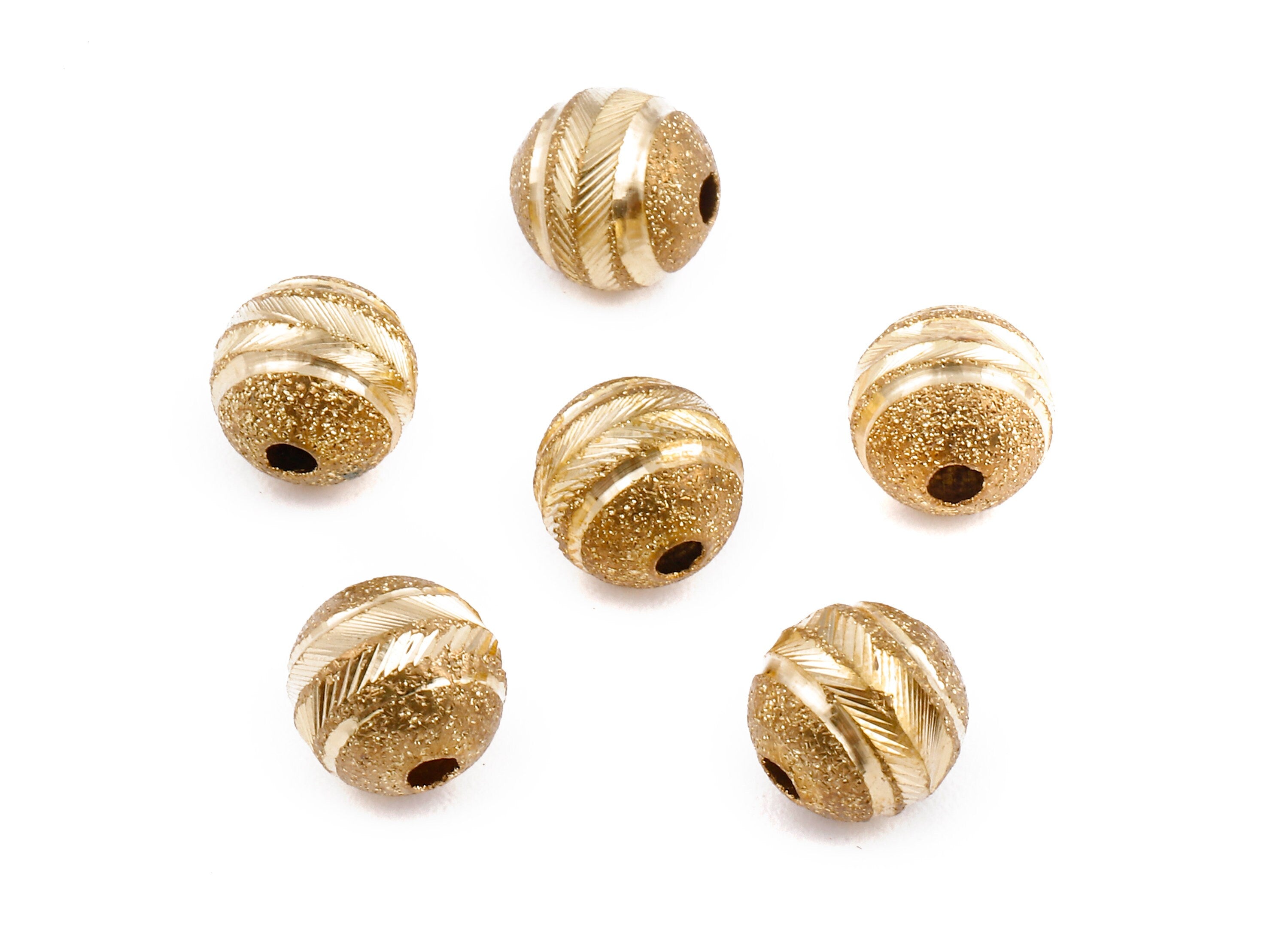 Brass Spacer Ball Beads - Raw Brass Spacer Ball Beads - Necklace Beads - Earring Findings - Jewelry Supplies - 8.13x7.9mm - PP2311 - DOMEDBAZAAR