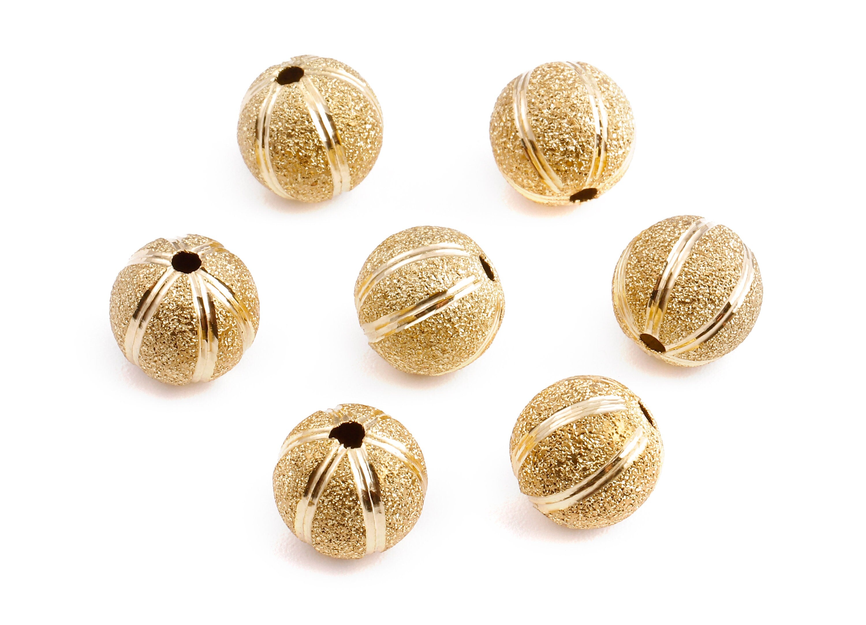 Brass Spacer Ball Beads - Raw Brass Spacer Ball Beads - Necklace Beads - Earring Findings - Jewelry Supplies - 10.02 x9.75mm - PP2324 - DOMEDBAZAAR