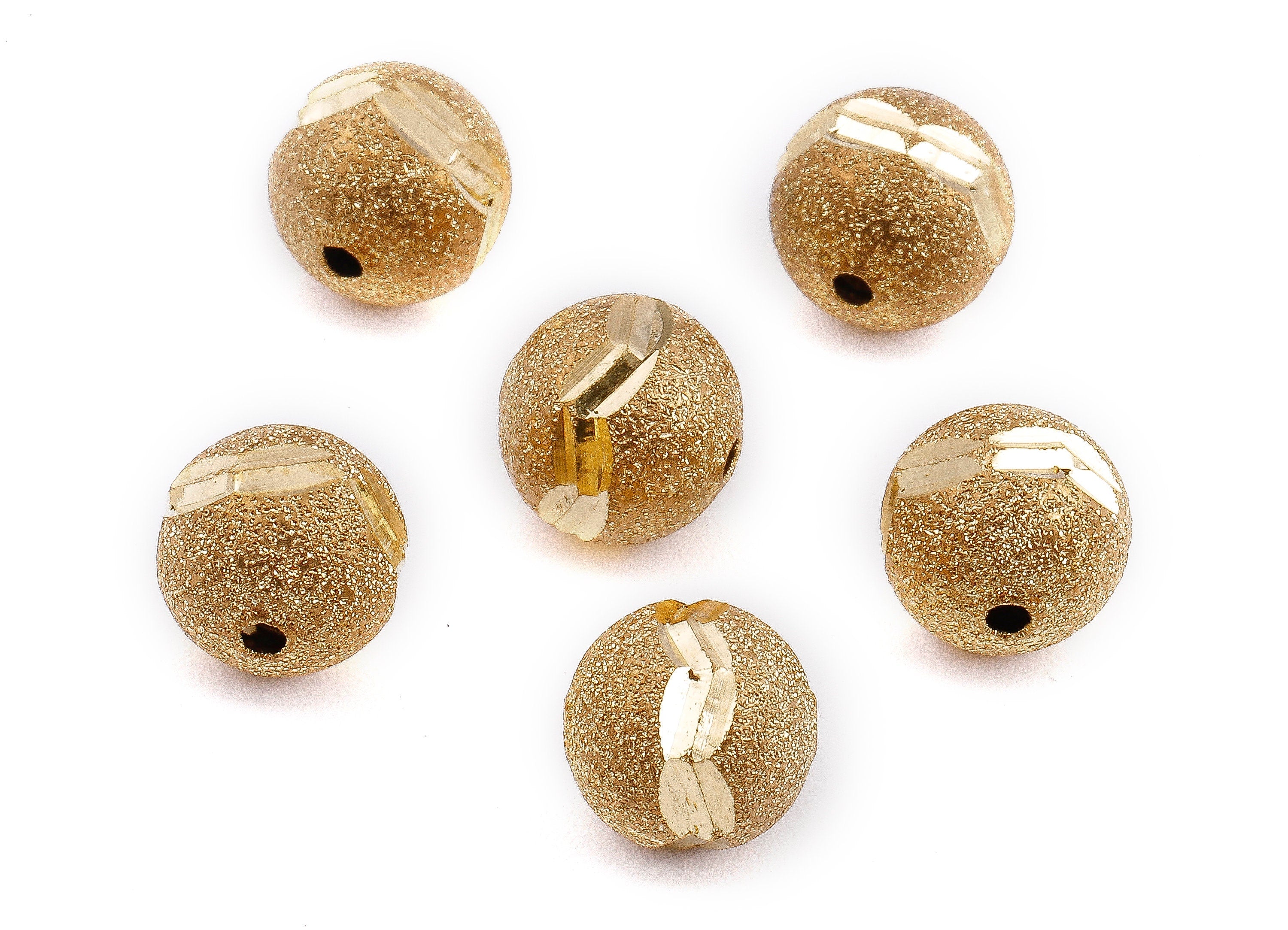 Brass Spacer Ball Beads Charms - Raw Brass Ball Earrings and Pendant - Earring Findings - Jewelry Supplies - 10.07x7.76mm - PP2327 - DOMEDBAZAAR