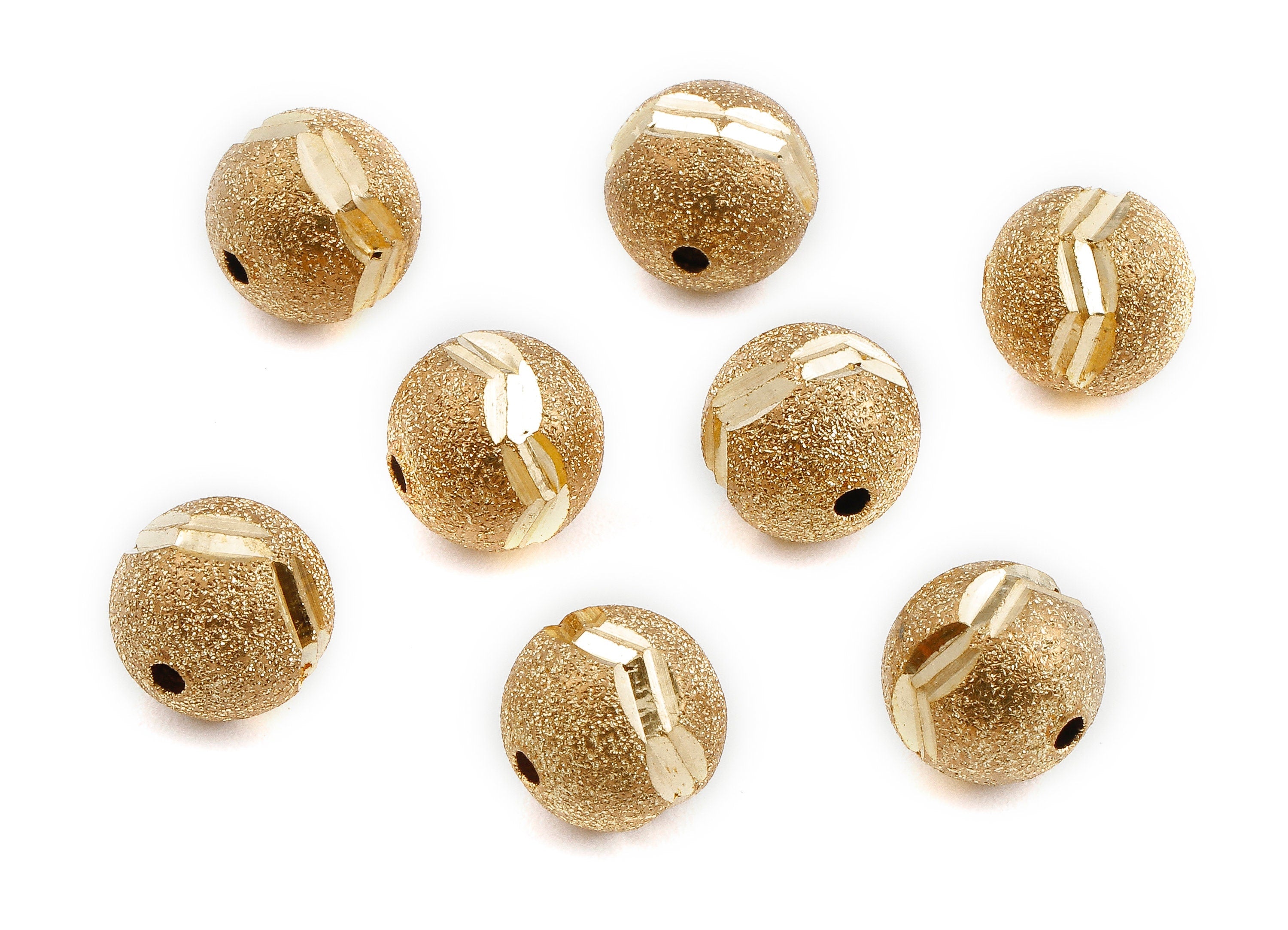 Brass Spacer Ball Beads Charms - Raw Brass Ball Earrings and Pendant - Earring Findings - Jewelry Supplies - 10.07x7.76mm - PP2327 - DOMEDBAZAAR