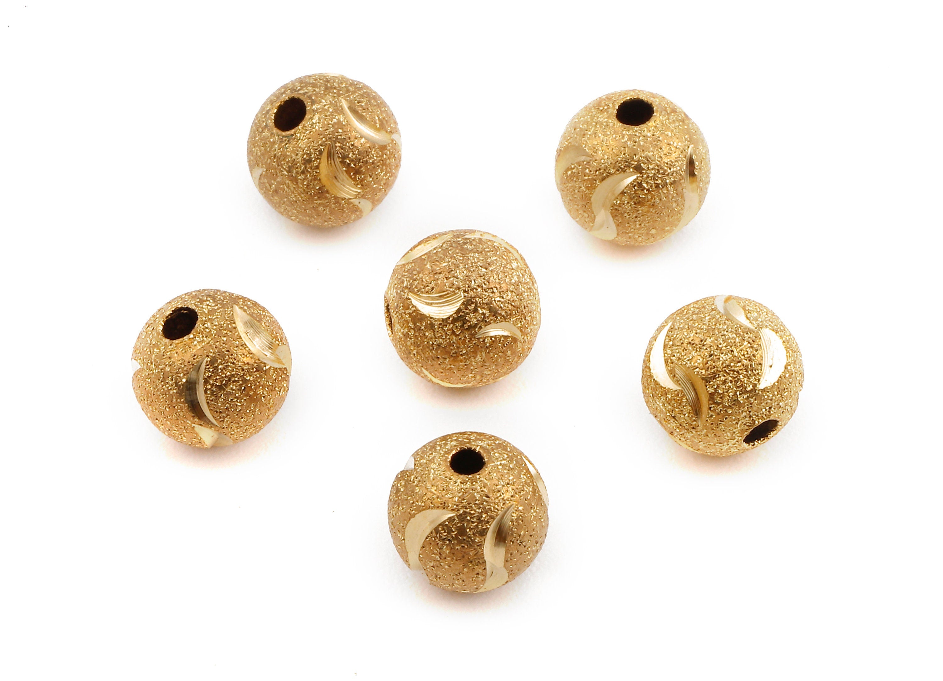 Brass Spacer Ball Beads - Raw Brass Spacer Ball Beads - Necklace Beads - Earring Findings - Jewelry Supplies - 8.15 x7.98mm - PP2314 - DOMEDBAZAAR