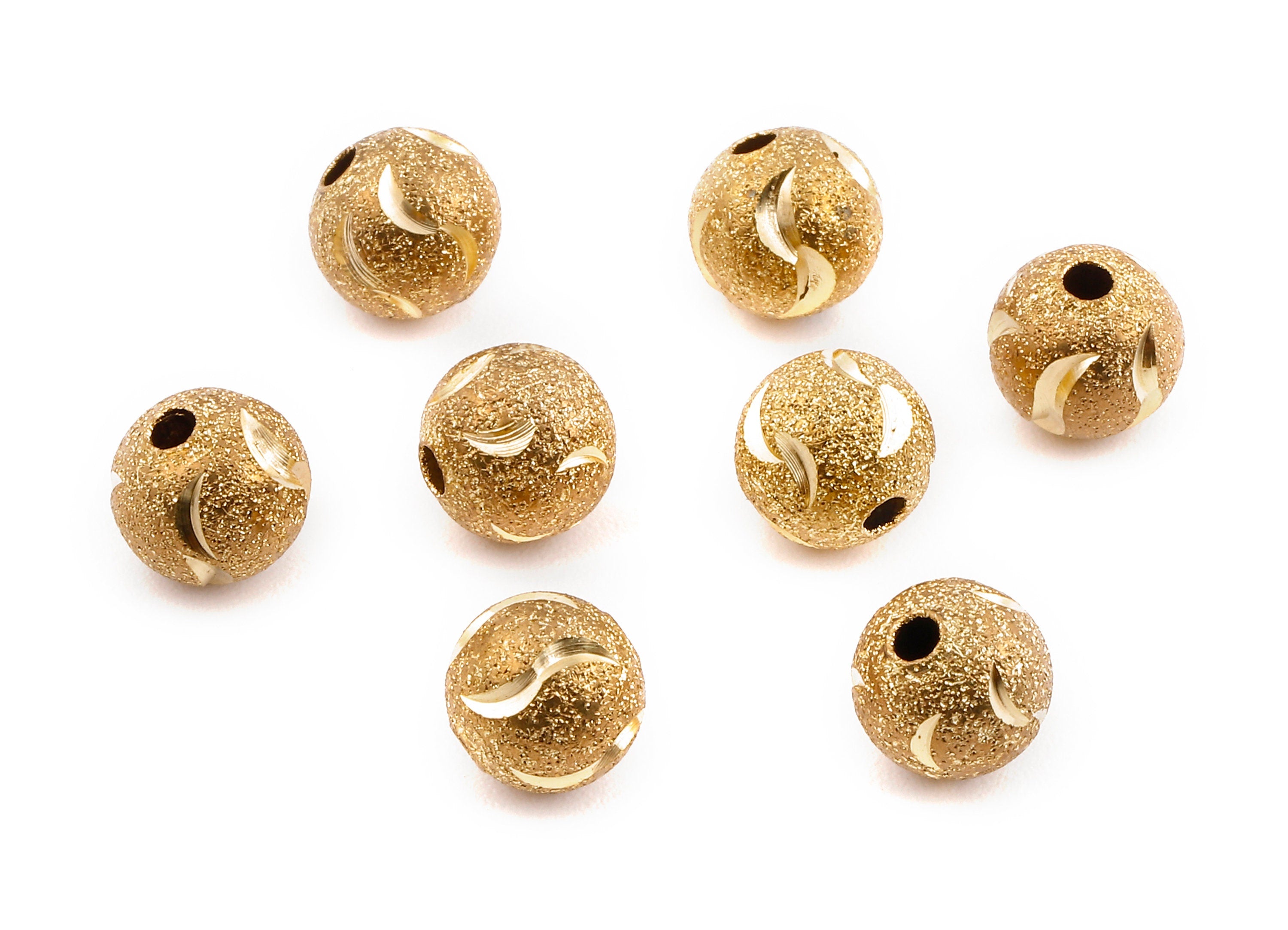 Brass Spacer Ball Beads - Raw Brass Spacer Ball Beads - Necklace Beads - Earring Findings - Jewelry Supplies - 8.15 x7.98mm - PP2314 - DOMEDBAZAAR