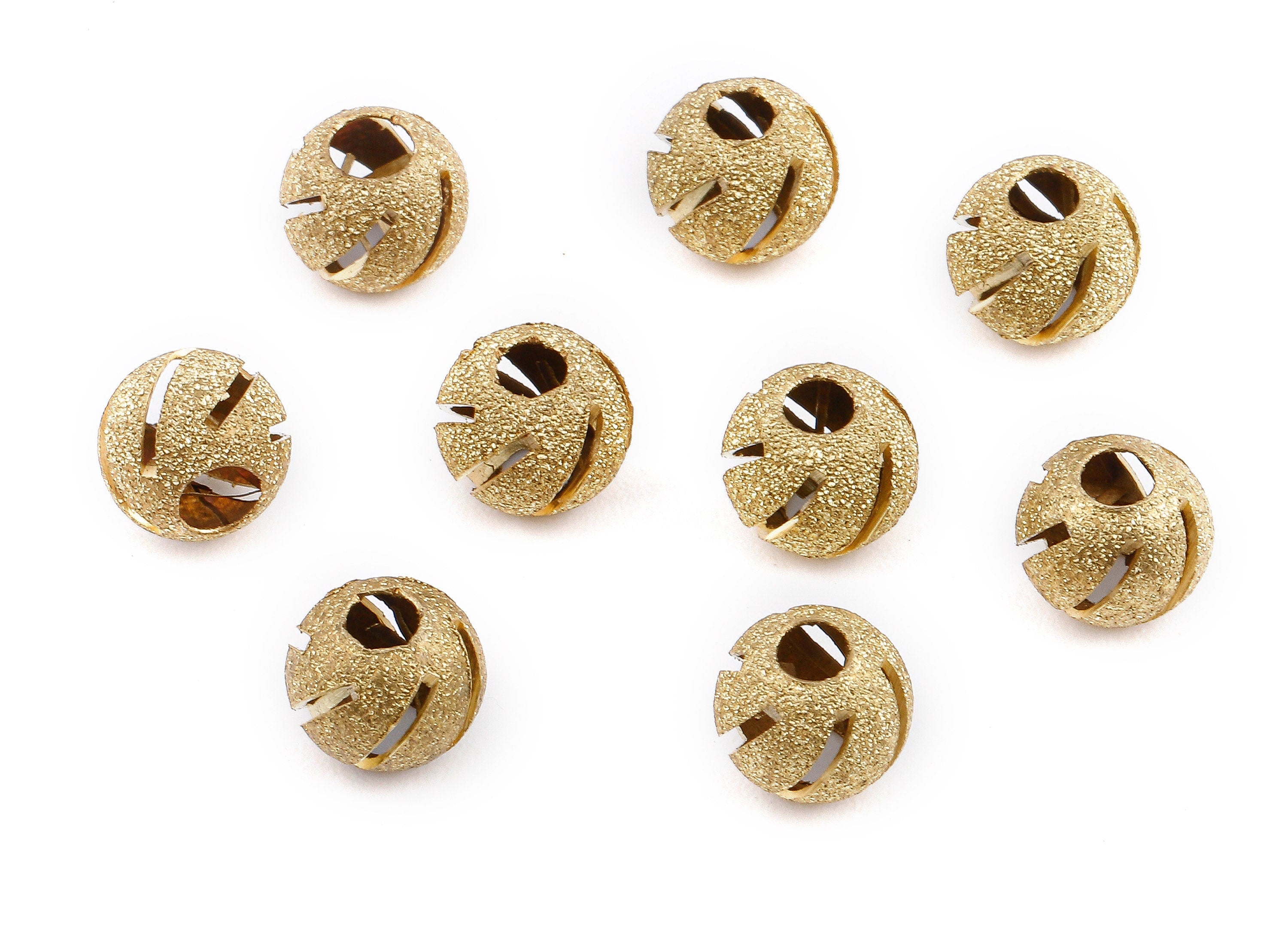 Brass Spacer Ball Beads - Raw Brass Spacer Ball Beads - Necklace Beads - Earring Findings - Jewelry Supplies - 7.98x6.99mm - PP2342 - DOMEDBAZAAR