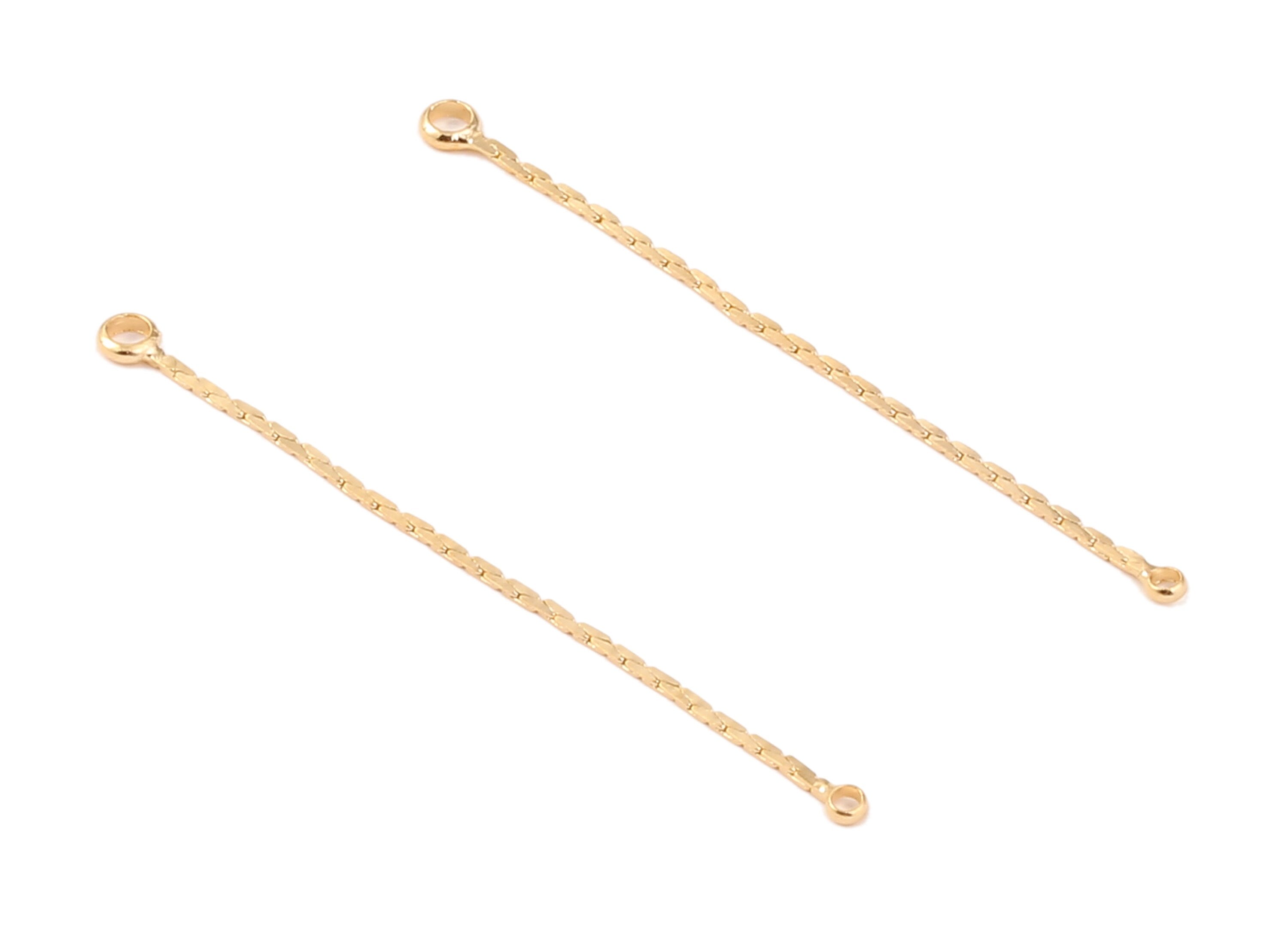 Brass Chain Connector - 18k Gold Plated Brass Earring Chain Connectors - Chain Earring Findings - Jewelry Supplies - 42.79xmm - RGP1177 - DOMEDBAZAAR