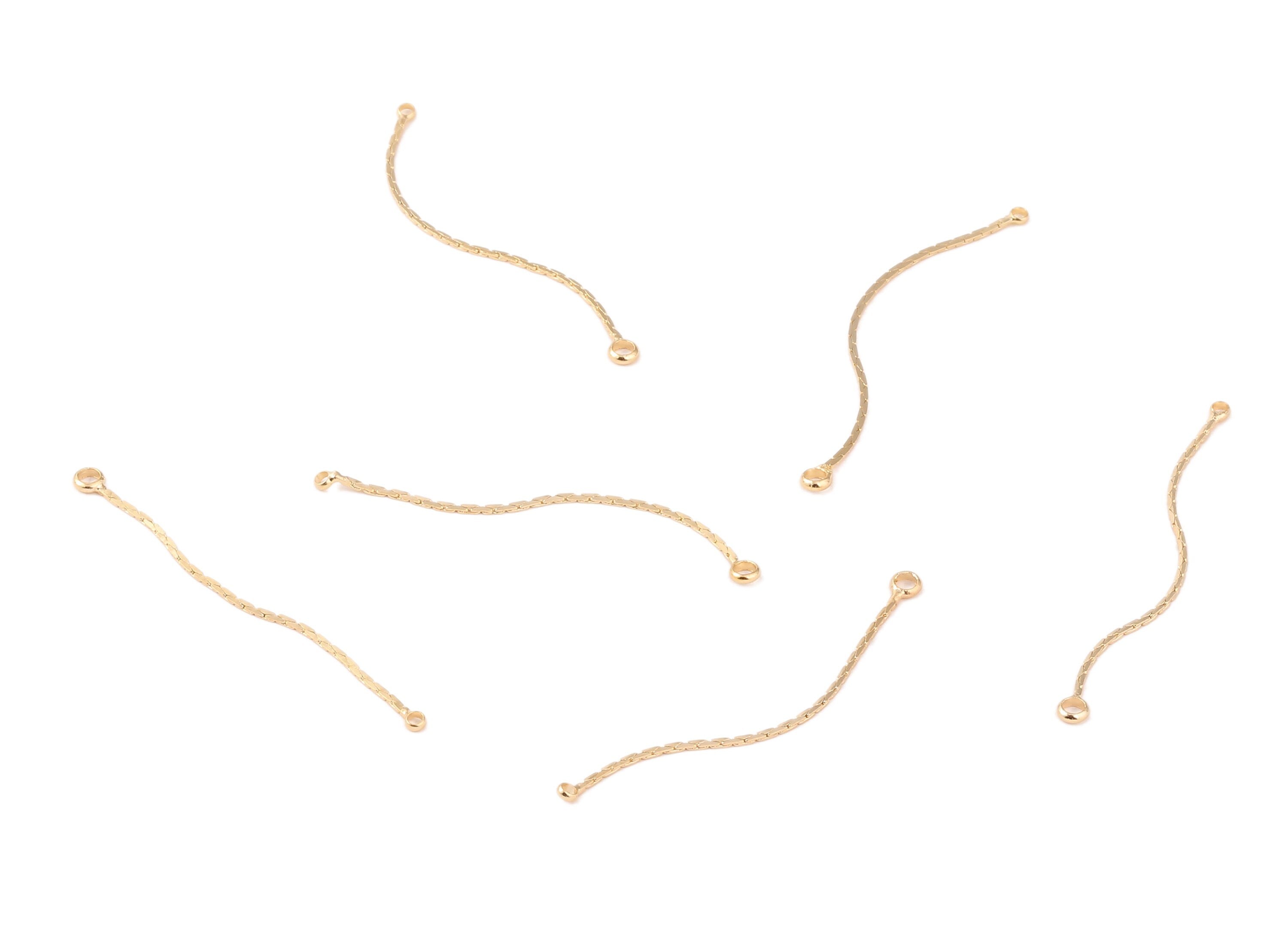 Brass Chain Connector - 18k Gold Plated Brass Earring Chain Connectors - Chain Earring Findings - Jewelry Supplies - 42.79xmm - RGP1177 - DOMEDBAZAAR