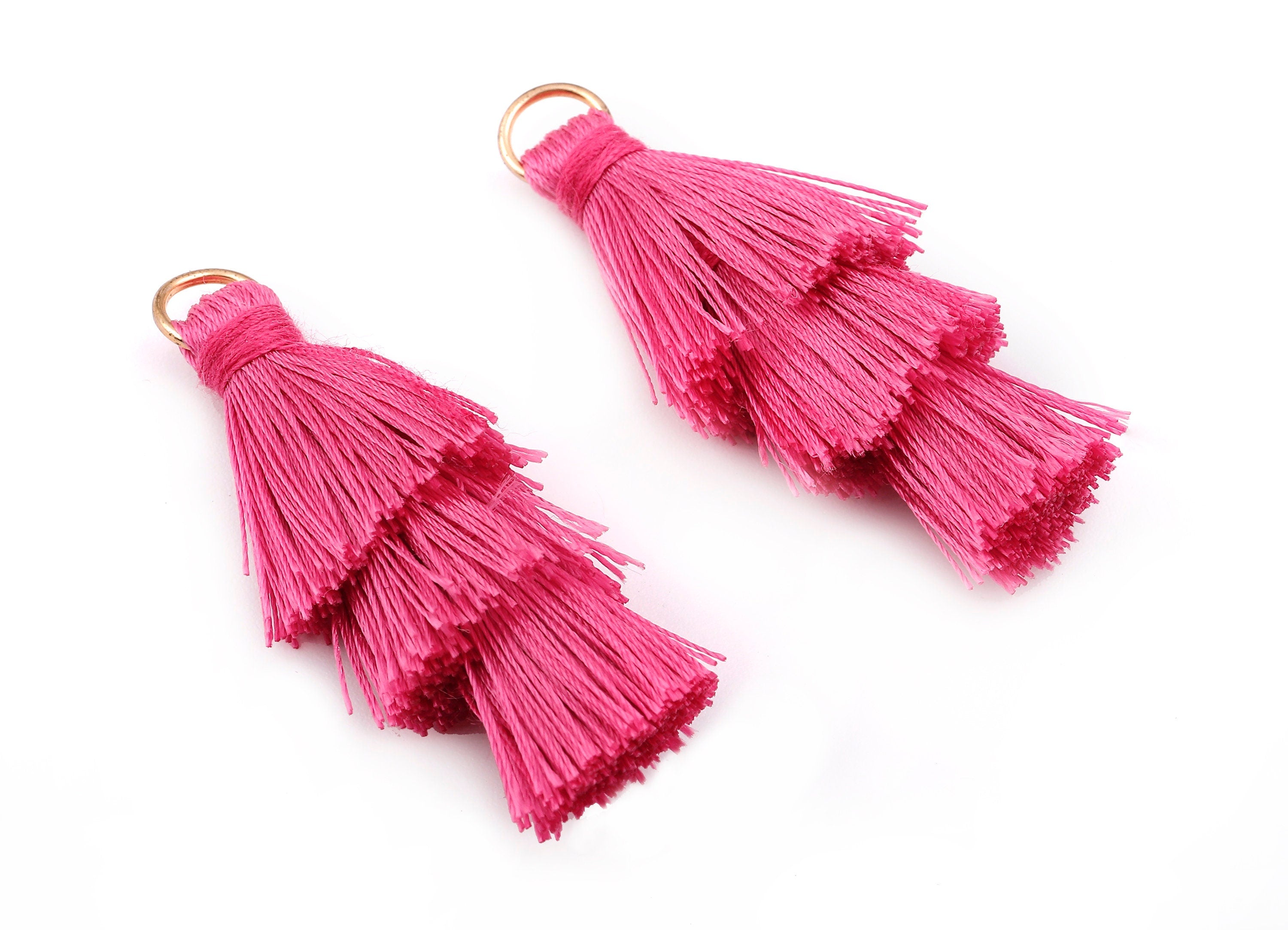3 Layers Tassel Charms - Tiered Tassel Earrings - Tassels with Iron Jump Ring - TassACels for Earrings and Key Chain - 72.27x13.7mm - TS1058 - DOMEDBAZAAR