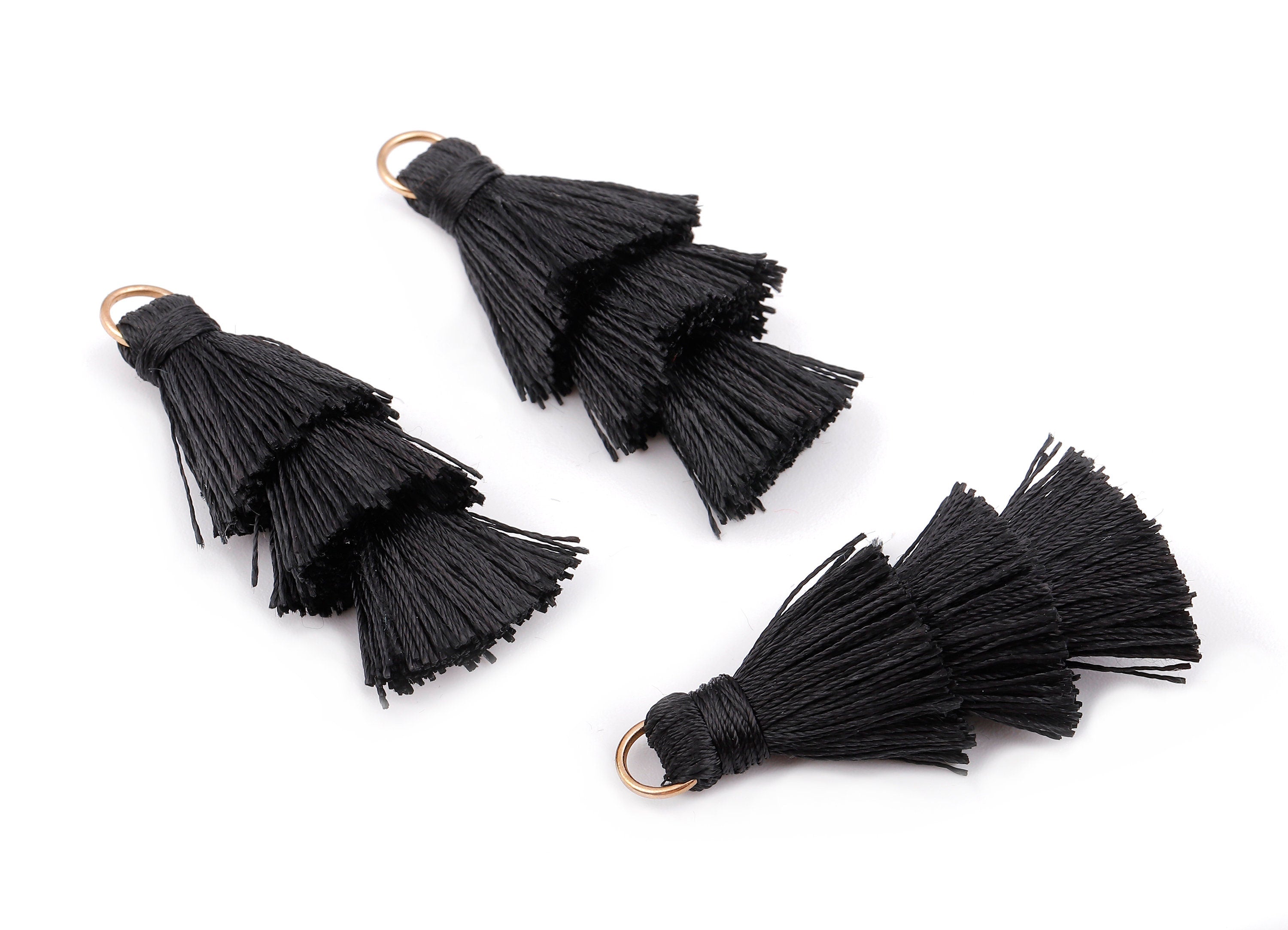 3 Layers Tassel Charms - Tiered Tassel Earrings - Tassels with Iron Jump Ring - TassACels for Earrings and Key Chain - 72.27x13.7mm - TS1062 - DOMEDBAZAAR