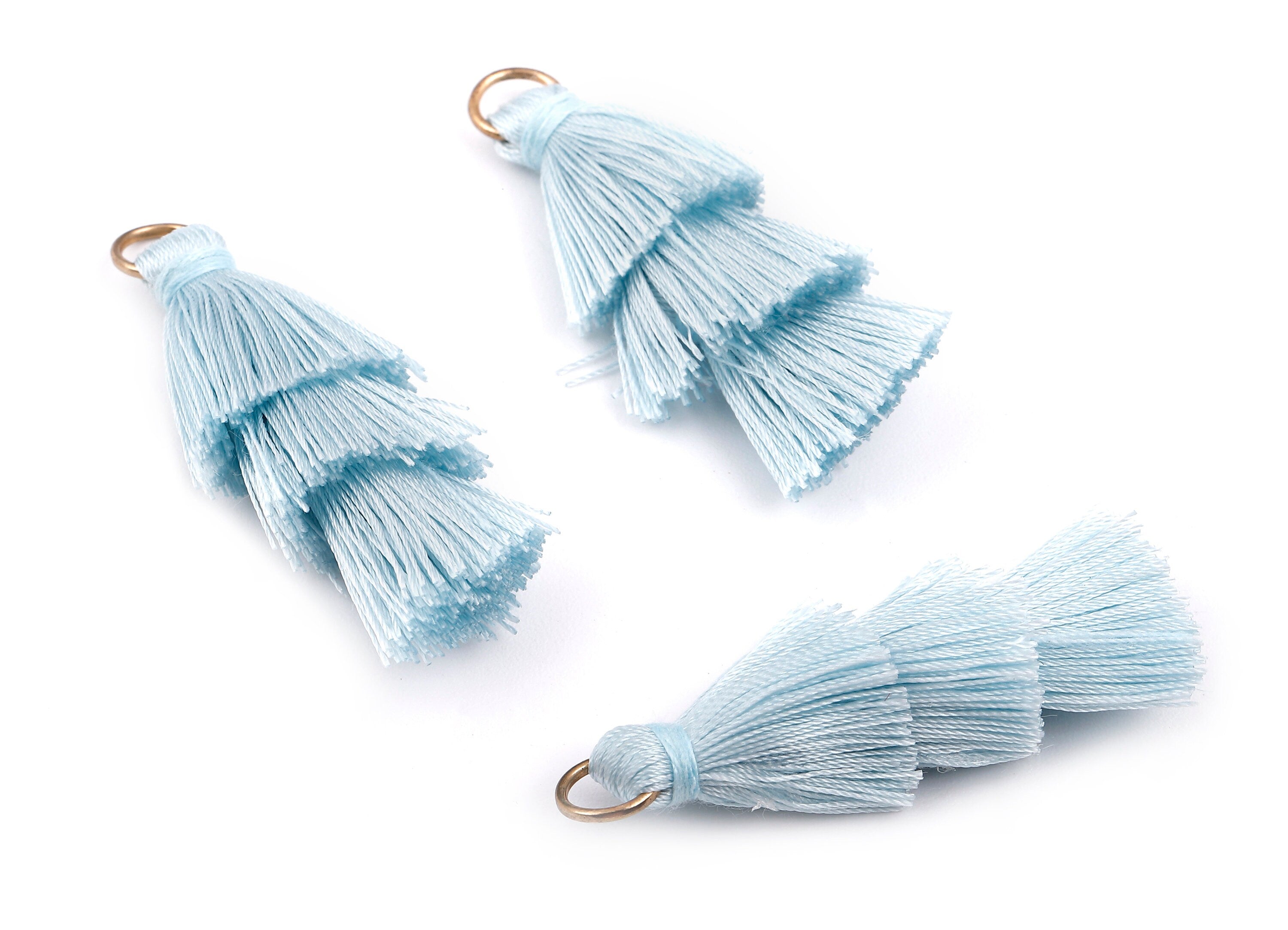 3 Layers Tassel Charms - Tiered Tassel Earrings - Tassels with Iron Jump Ring - Tassels for Earrings and Key Chain - 72.27x13.7mm - TS1063 - DOMEDBAZAAR
