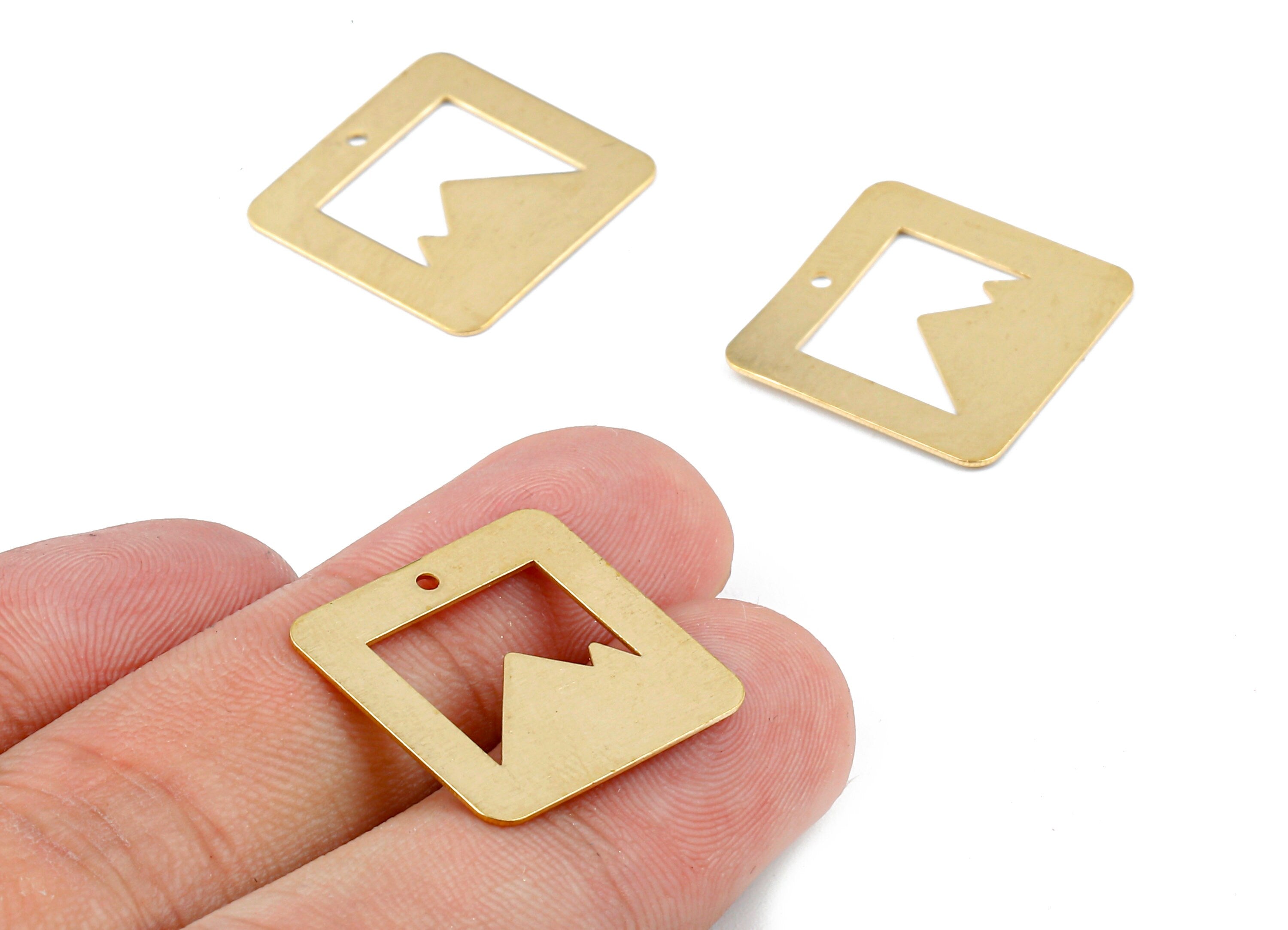 Brass Frame Charms - Raw Brass Frame Earrings and Pendant - Earring Findings - Jewelry Supplies - 20.03x20.03x0.49mm - PP2359 - DOMEDBAZAAR