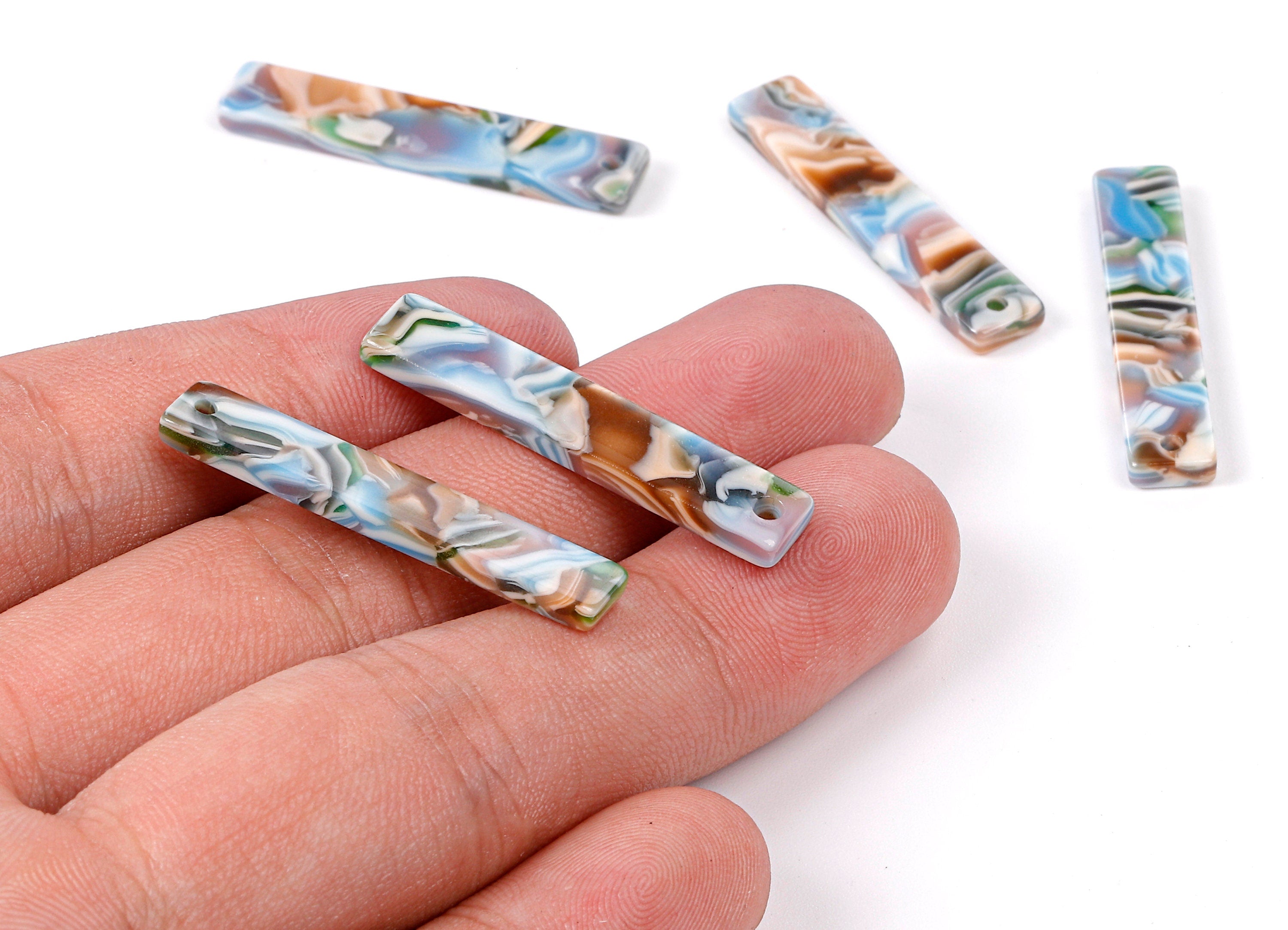 Acetate Stick Charms - Bar Earrings and Pendant - Earring Findings - Jewelry Supplys - Color Code: A240 - 34.03x7.57x2.63mm - AC1026-A240 - DOMEDBAZAAR