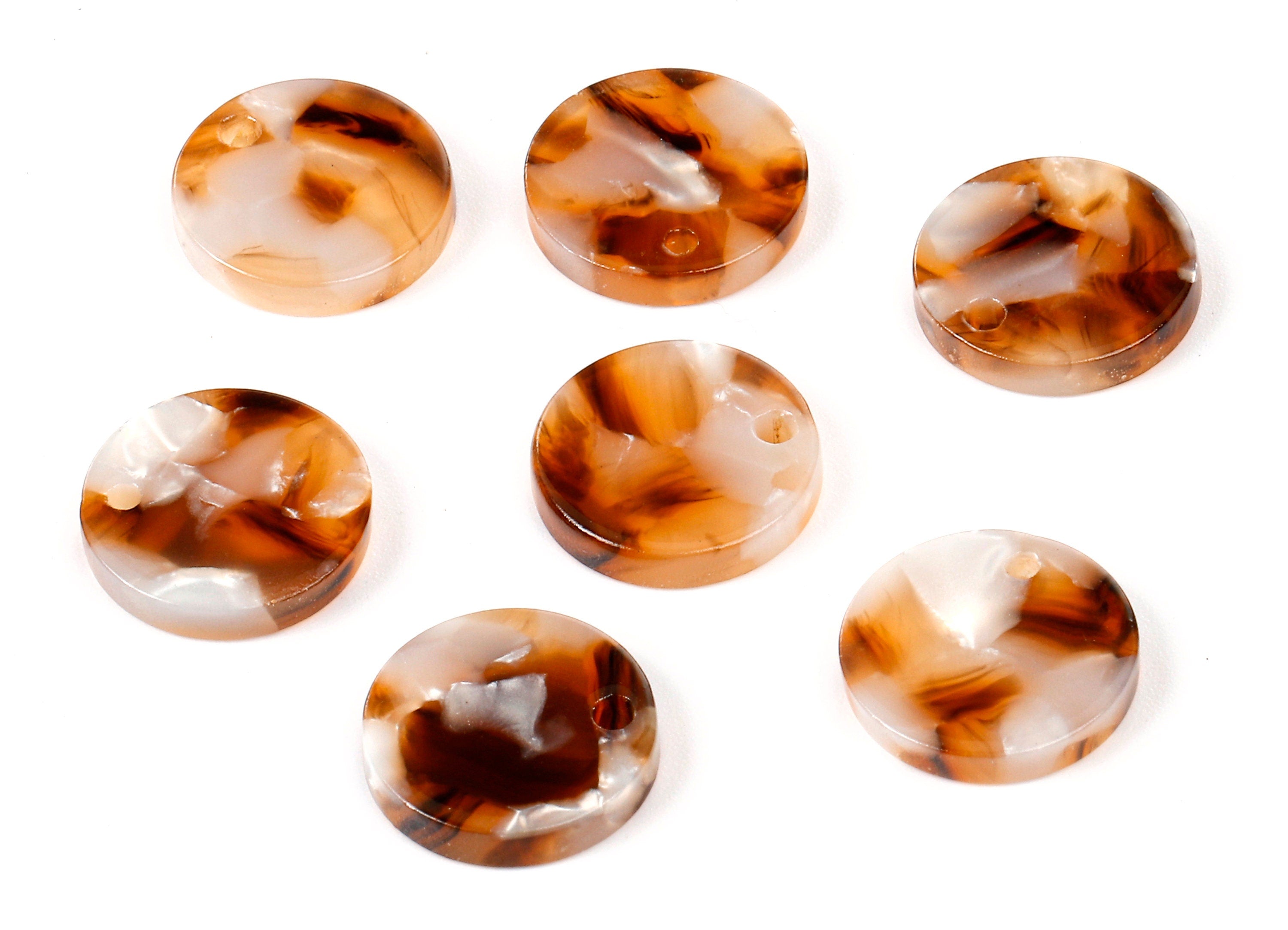 Acetate Round Charms - Round Earrings and Pendant - Earring Findings - Jewelry Supplies - Color Code: A351 - 13.68x13.68x2.5mm - AC1287-A351 - DOMEDBAZAAR