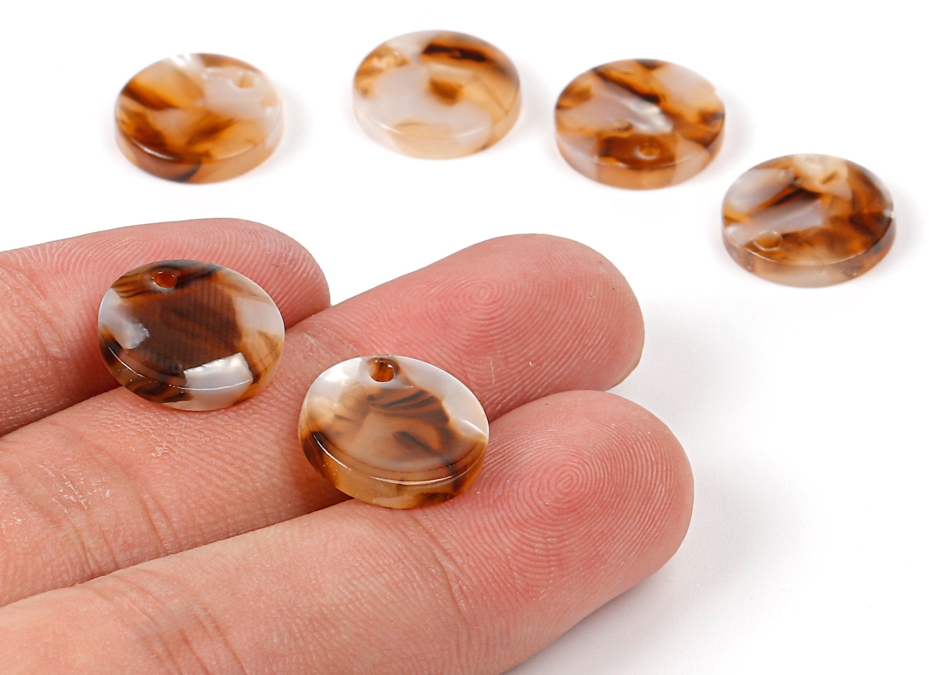 Acetate Round Charms - Round Earrings and Pendant - Earring Findings - Jewelry Supplies - Color Code: A351 - 13.68x13.68x2.5mm - AC1287-A351 - DOMEDBAZAAR