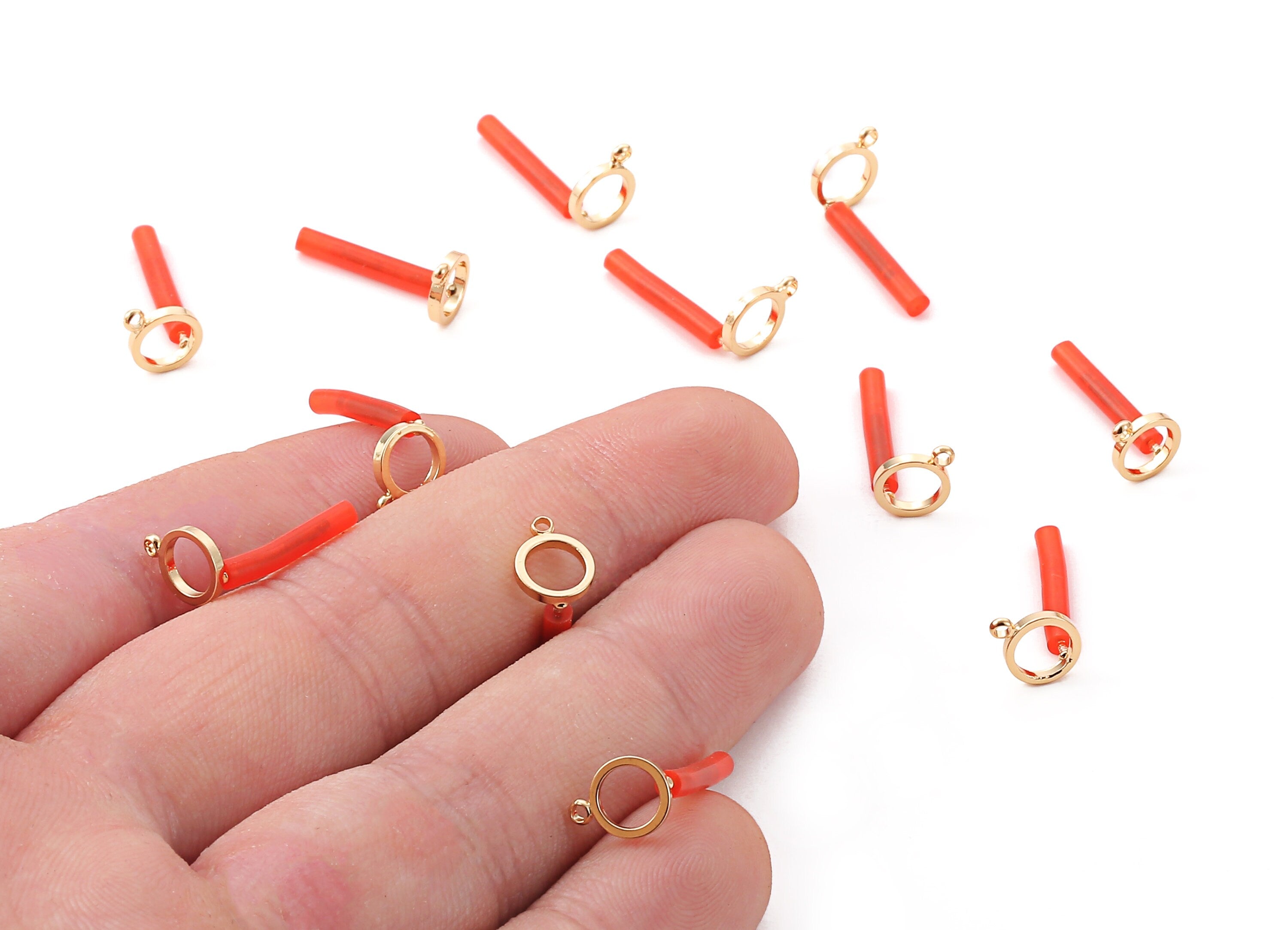 Brass Round Earing Post - Brass Circle Earring Stud - 18K Real Gold Plated Brass - Jewelry Supplies - 8.88x6.54x1.14mm - RGP1221 - DOMEDBAZAAR