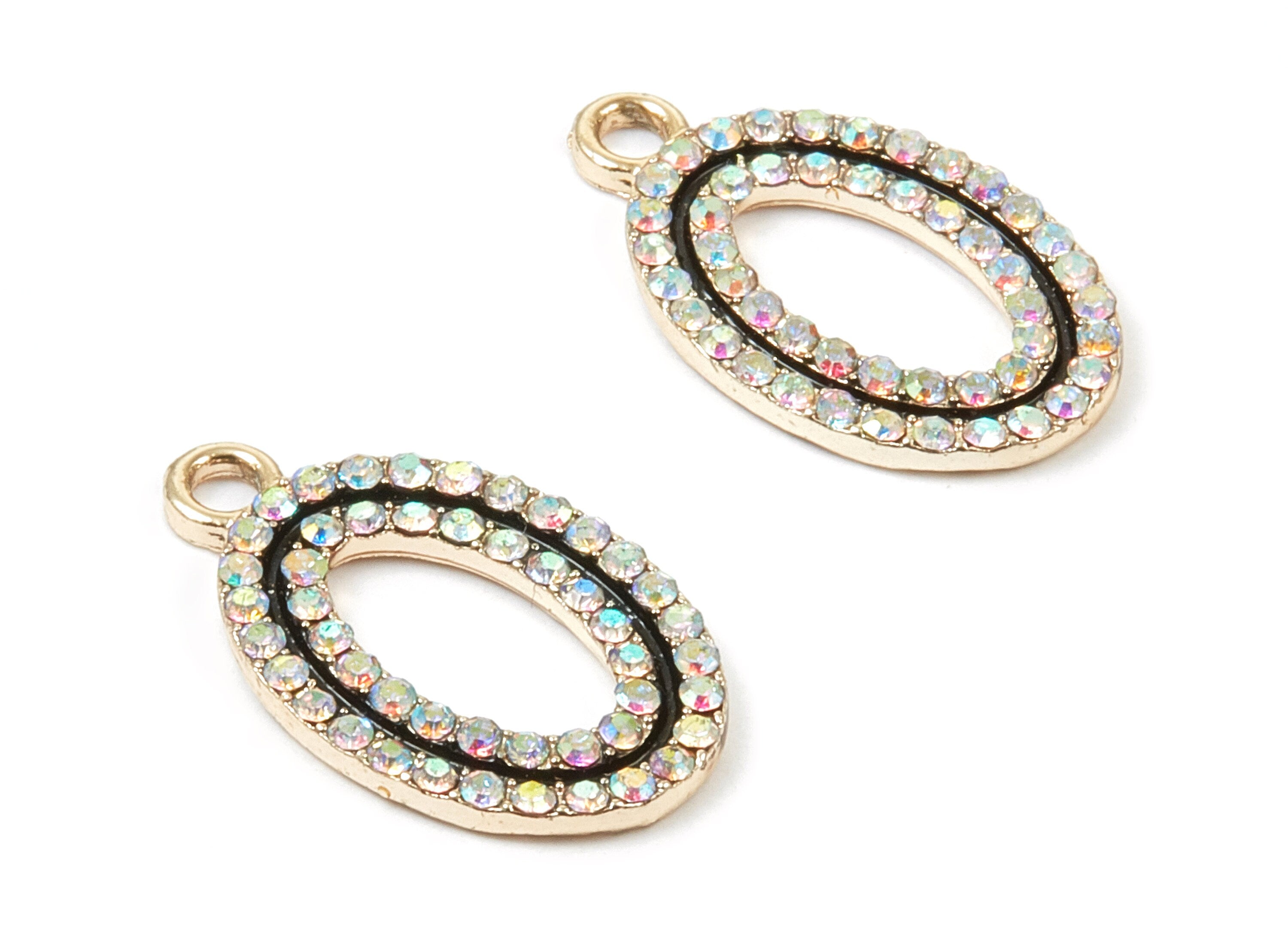 Alloy Oval Charms - Zinc Alloy Oval Earrings - Necklace Pendant - Earring Findings - Silver Tone Plated - 23.6x11.46x1.96mm - ZZ1376 - DOMEDBAZAAR