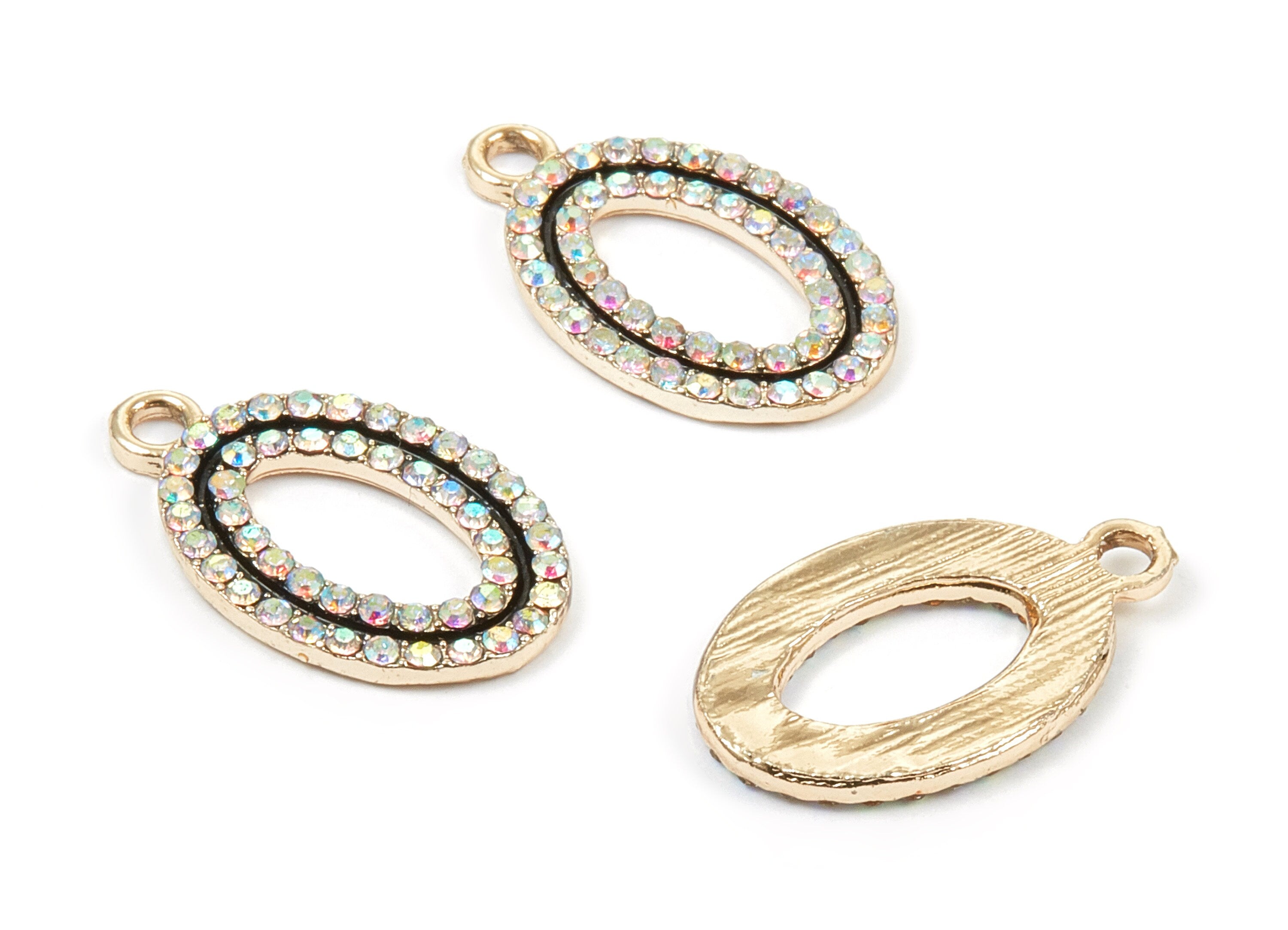 Alloy Oval Charms - Zinc Alloy Oval Earrings - Necklace Pendant - Earring Findings - Silver Tone Plated - 23.6x11.46x1.96mm - ZZ1376 - DOMEDBAZAAR
